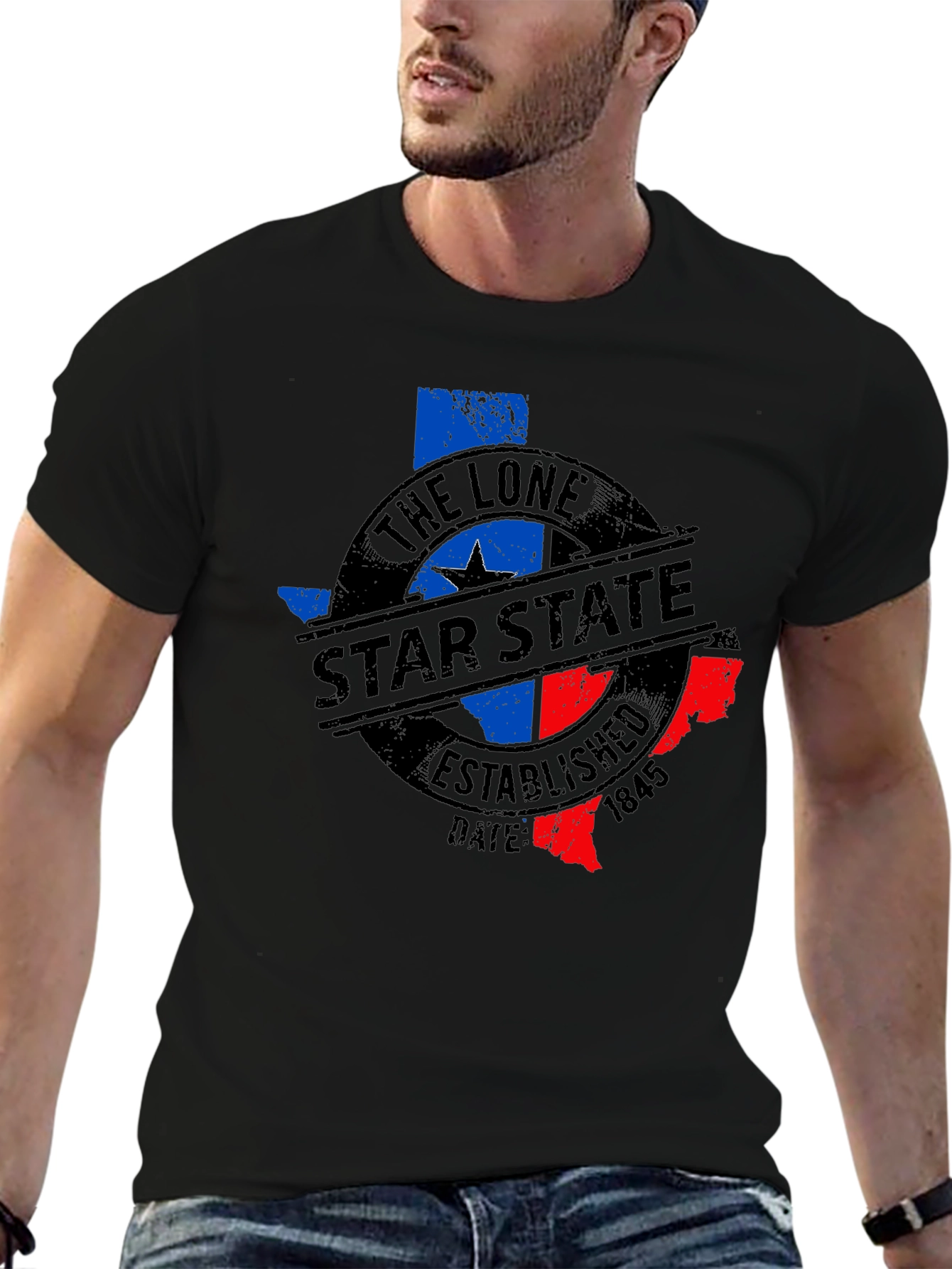 The Lone Star State Texas T-Shirt - Black