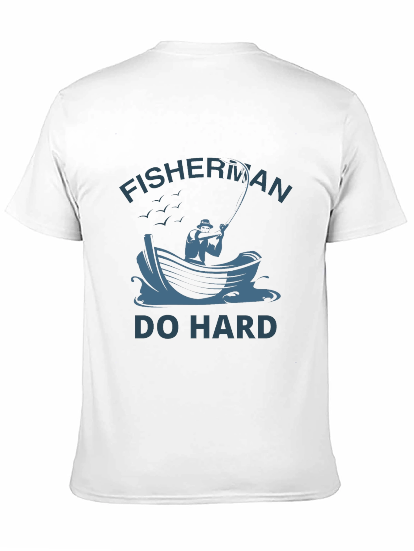 Fisherman Do Hard Graphic Tee - Black Cotton T-Shirt