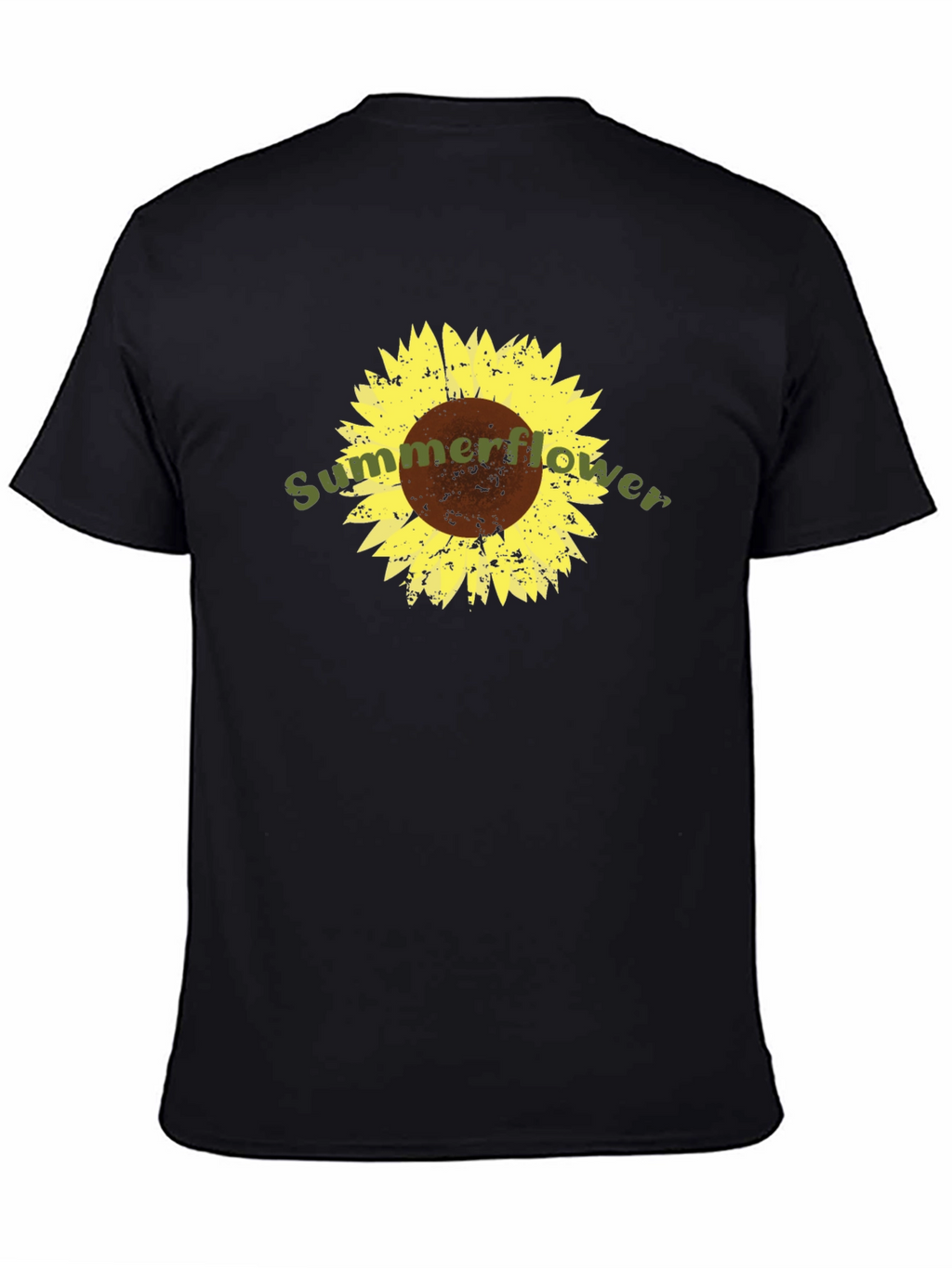 Sunflower Graphic Tee - Soft Black Cotton T-Shirt