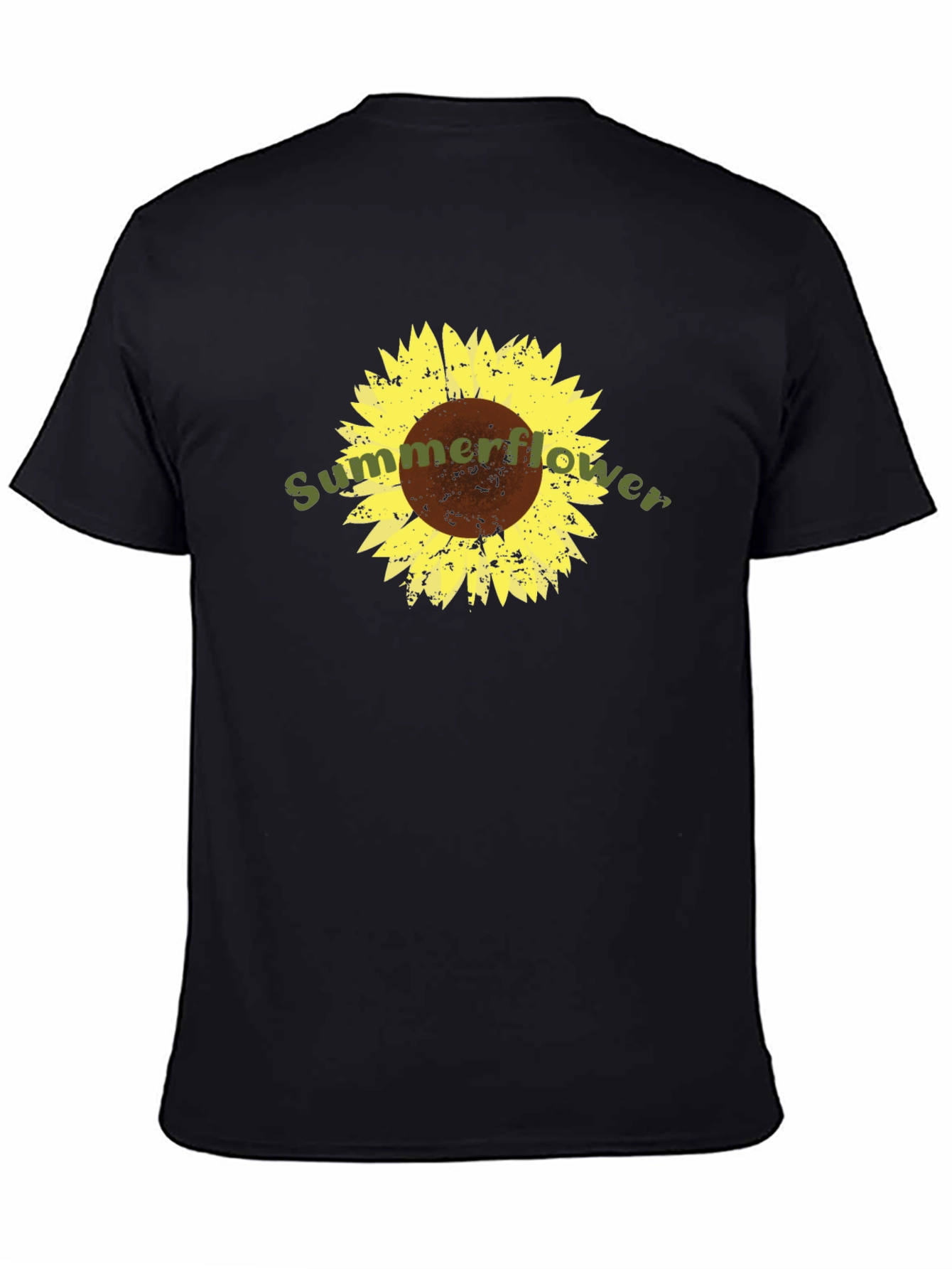 Sunflower Graphic Tee - Soft Black Cotton T-Shirt