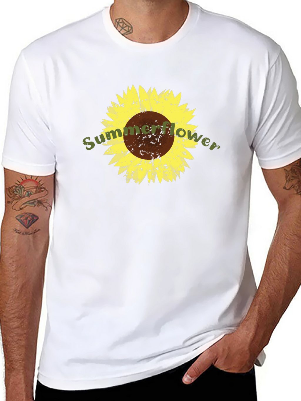 Sunflower Graphic Tee - Soft Black Cotton T-Shirt