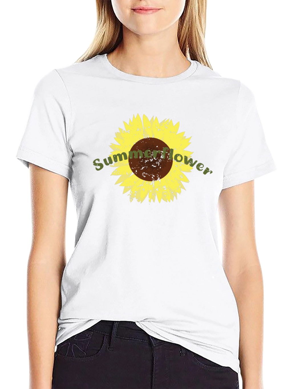 Sunflower Graphic Tee - Soft Black Cotton T-Shirt