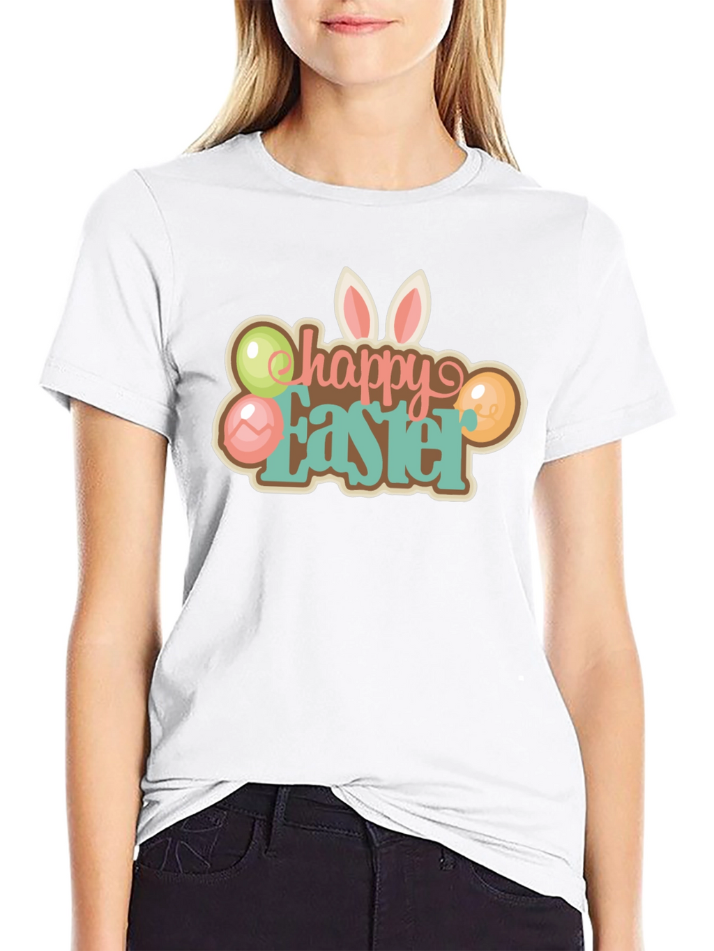 Happy Easter T-Shirt Black Holiday Graphic Tee