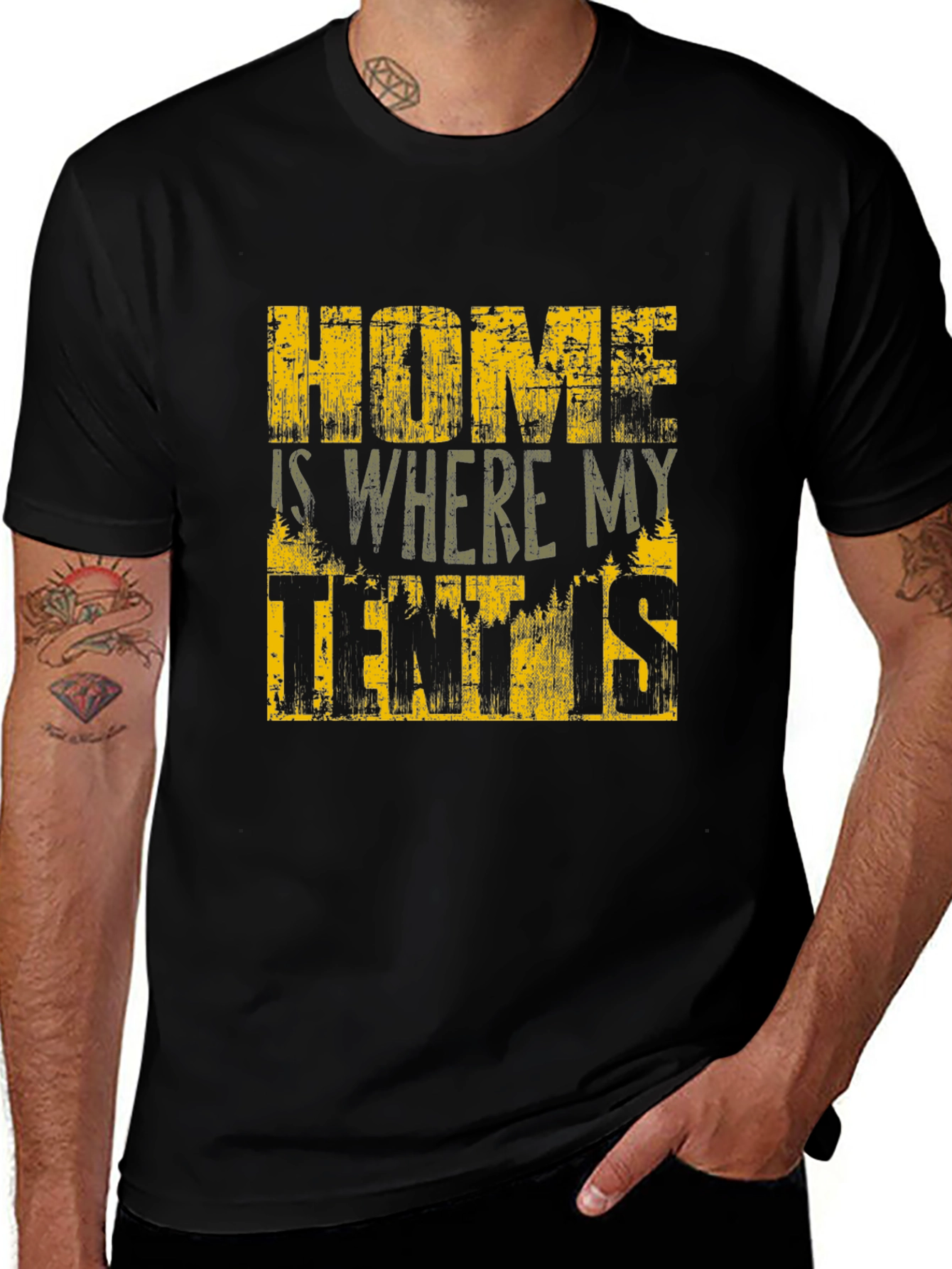Home is Where My Tent Is T-Shirt - Camping Adventure Tee