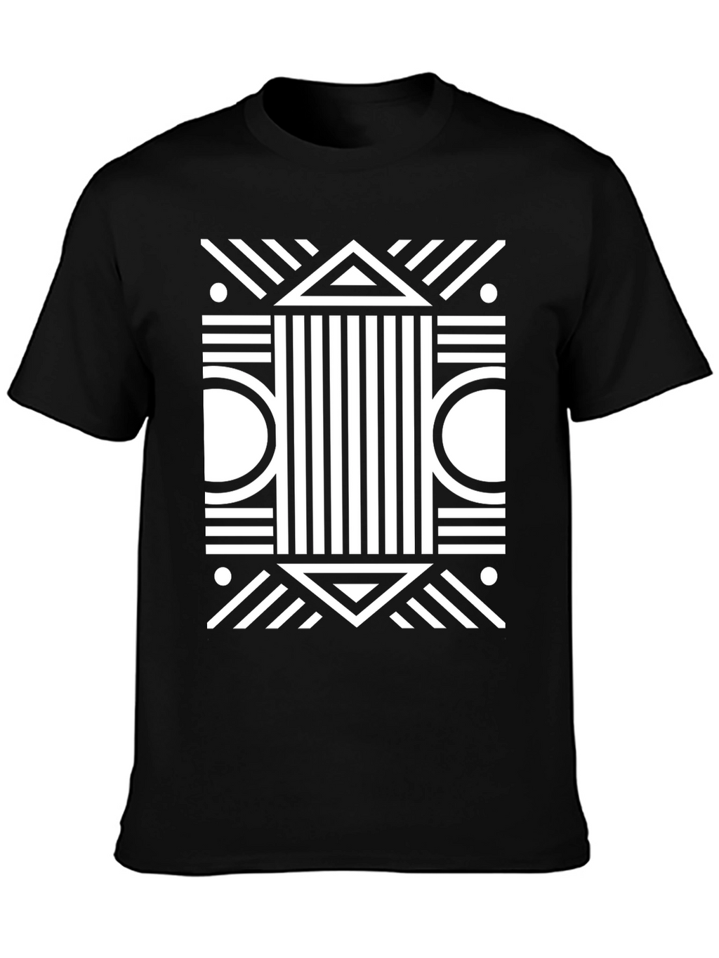 Abstract Geometric Black T-Shirt