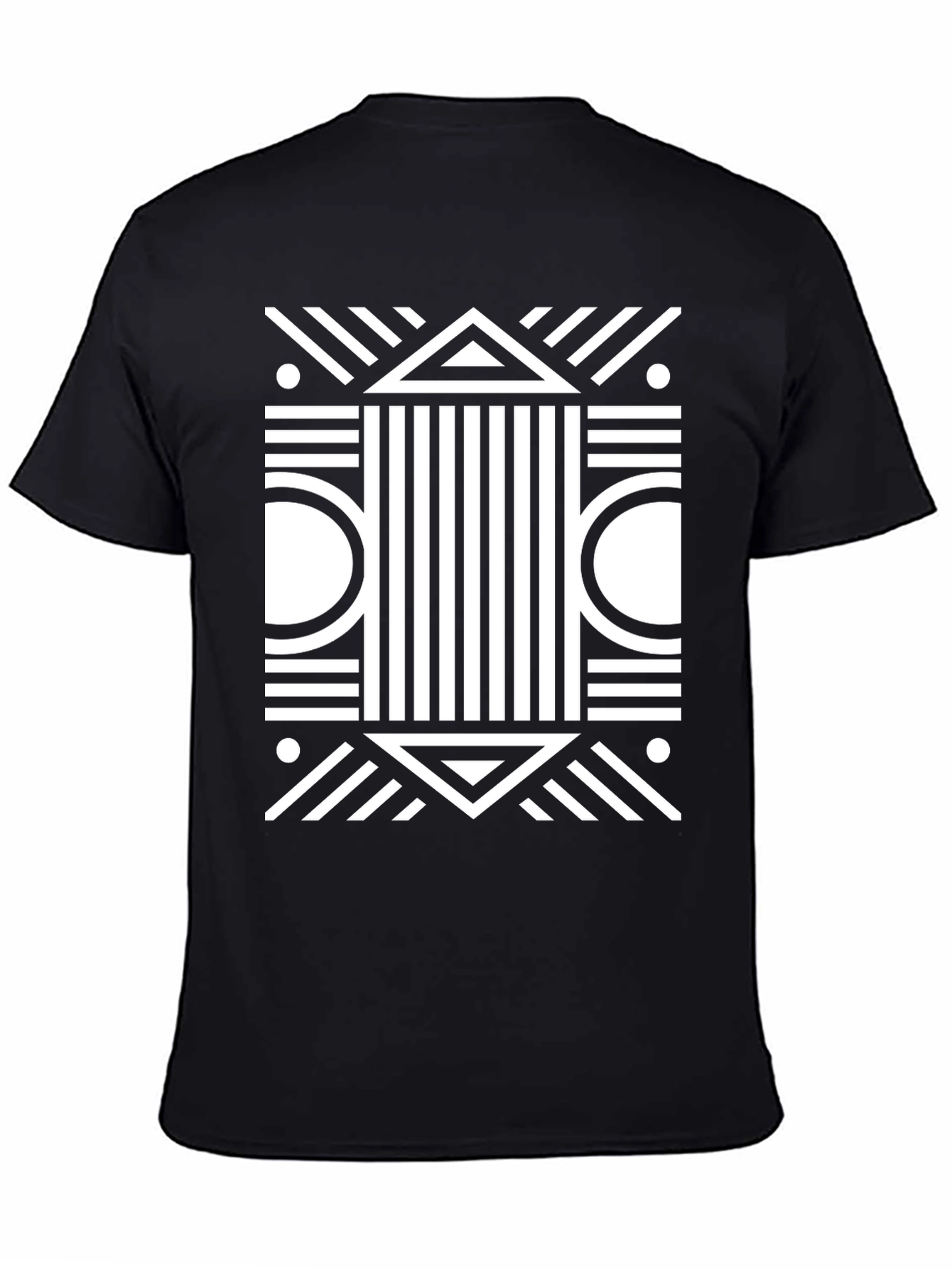Abstract Geometric Black T-Shirt