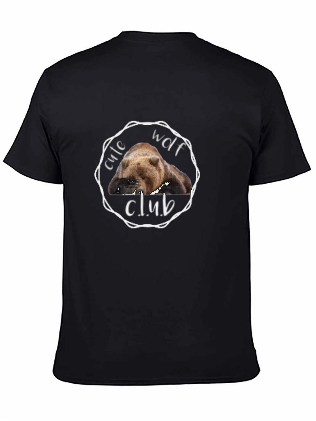 Cute Wolf Club Graphic T-Shirt - Black