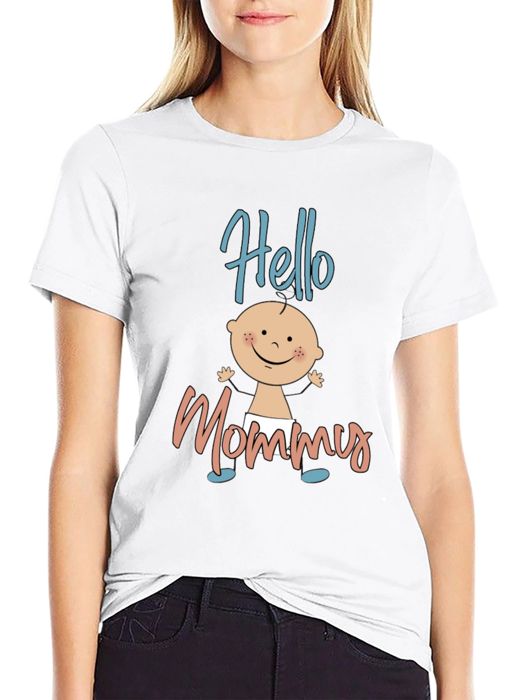 Hello Mommy Black T-Shirt