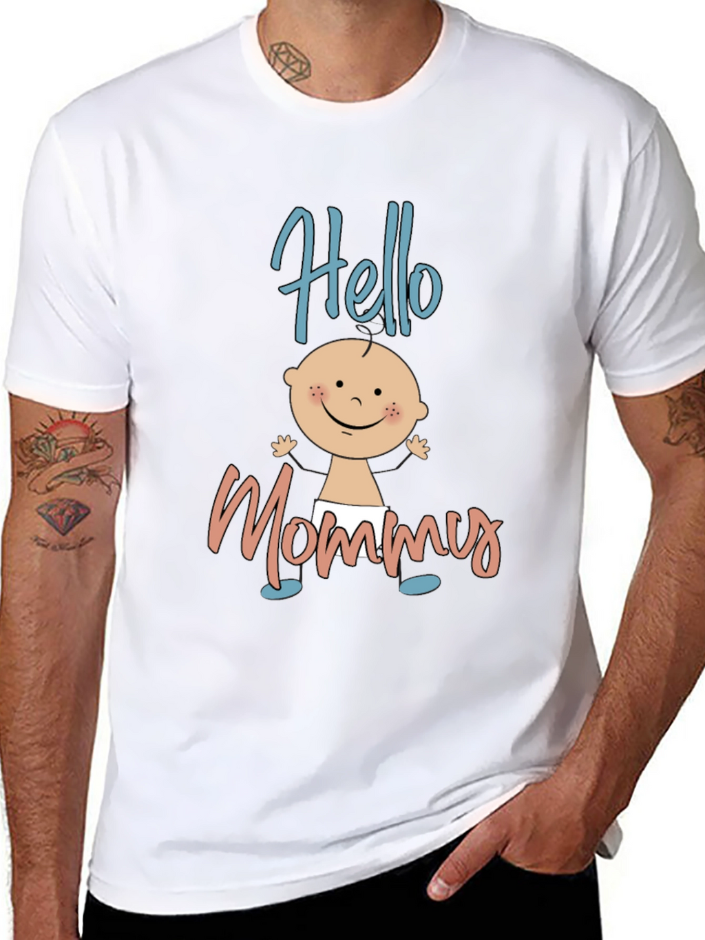 Hello Mommy Black T-Shirt