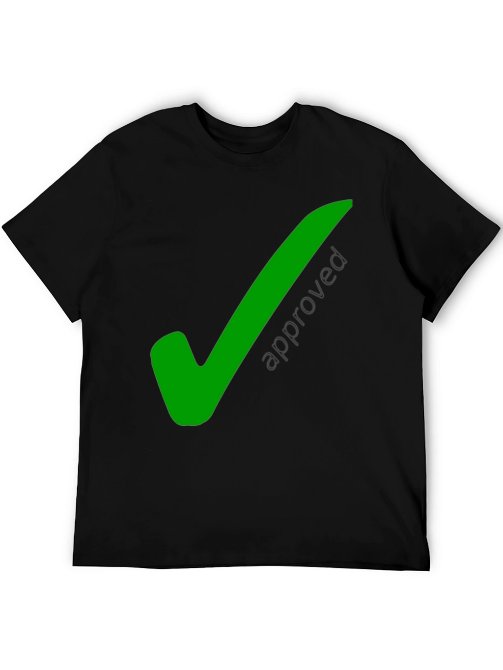 Approved Black T-Shirt with Green Check