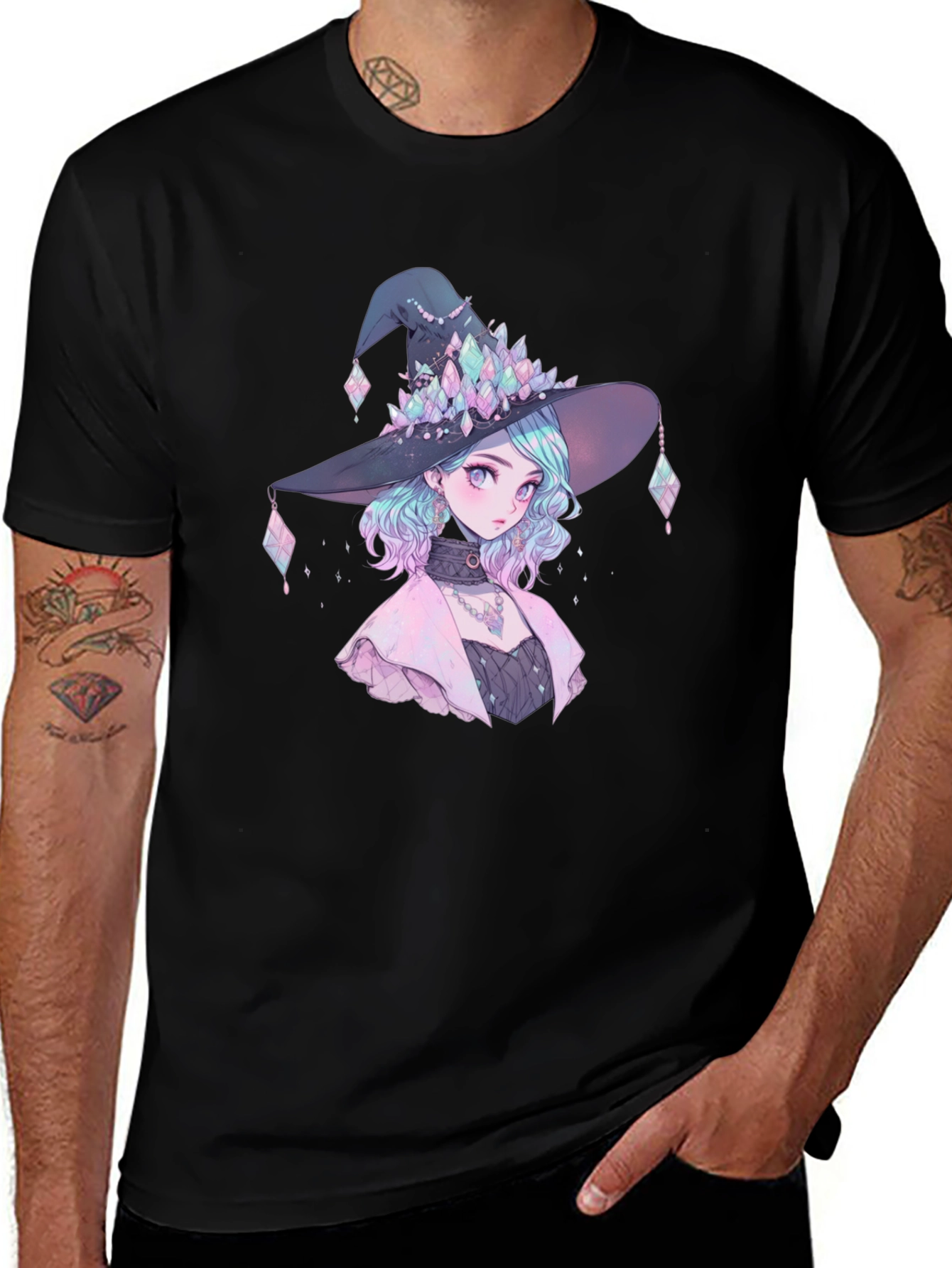 Anime Witch Graphic Tee - Stylish Unisex T-Shirt
