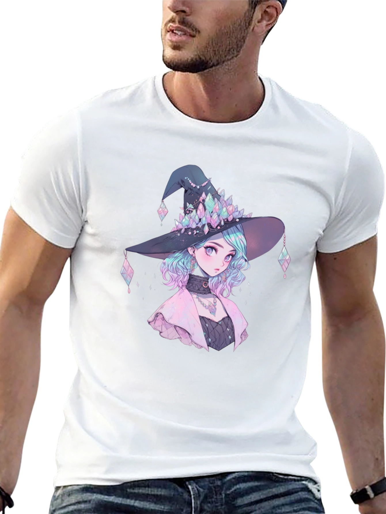 Anime Witch Graphic Tee - Stylish Unisex T-Shirt