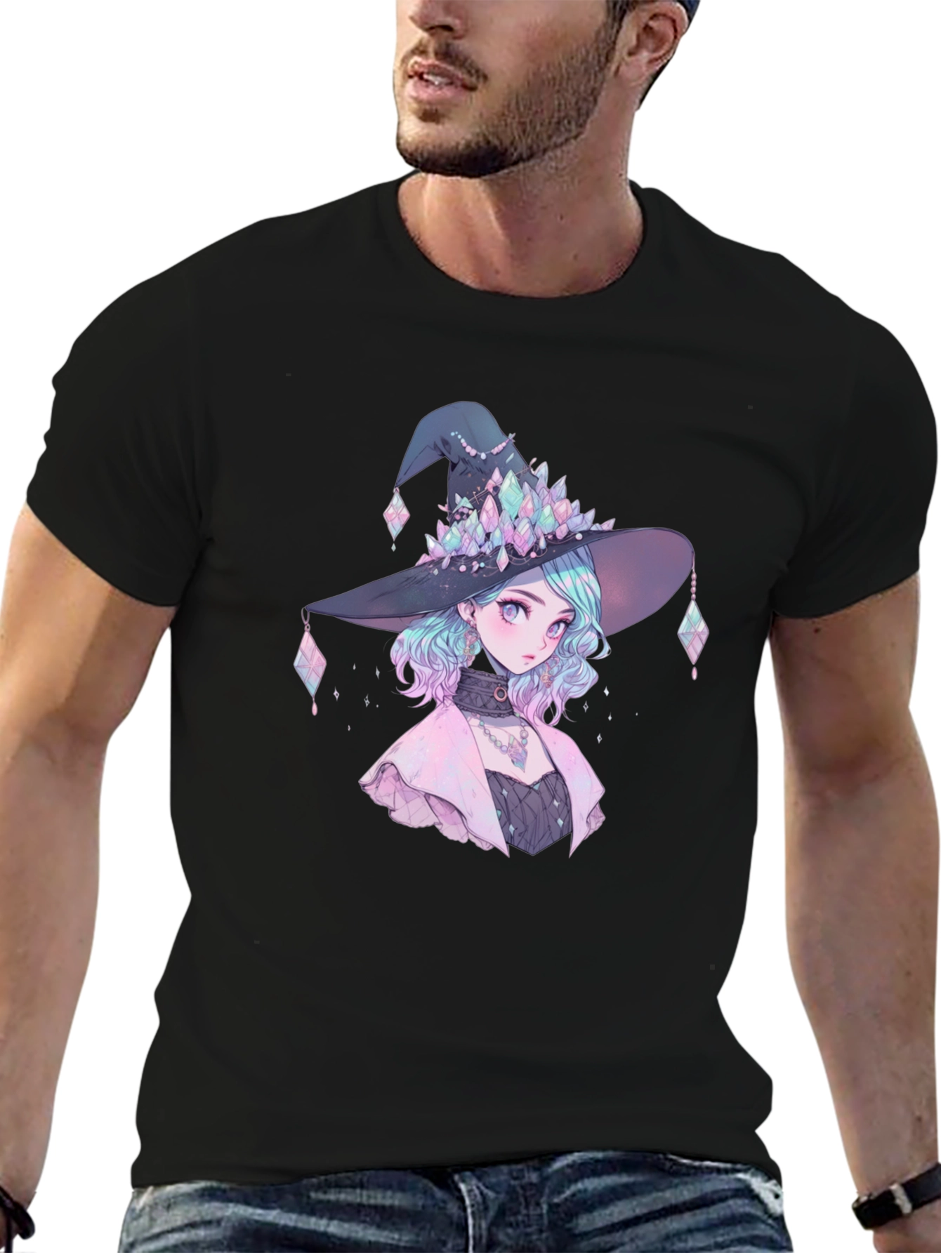 Anime Witch Graphic Tee - Stylish Unisex T-Shirt