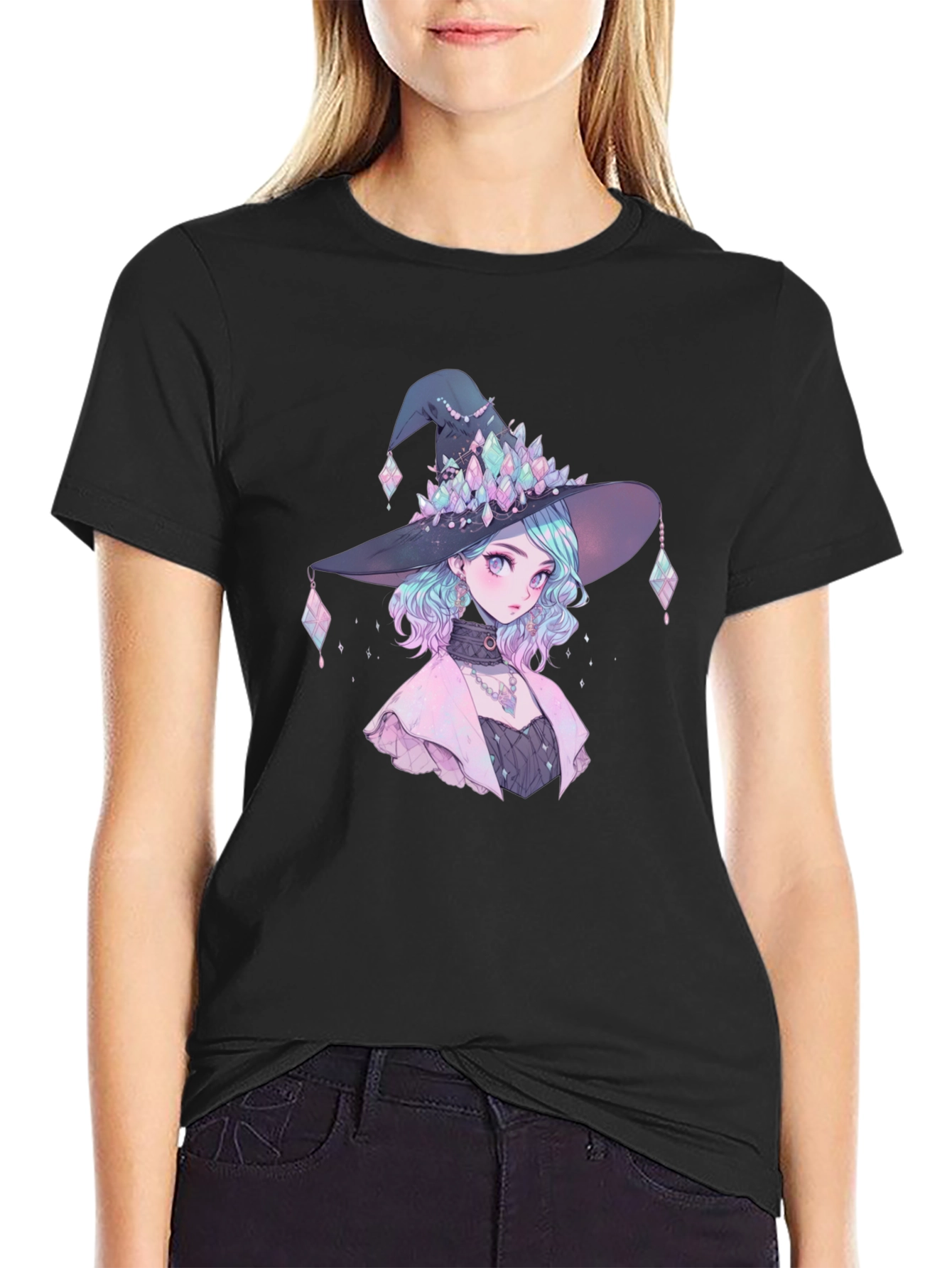 Anime Witch Graphic Tee - Stylish Unisex T-Shirt