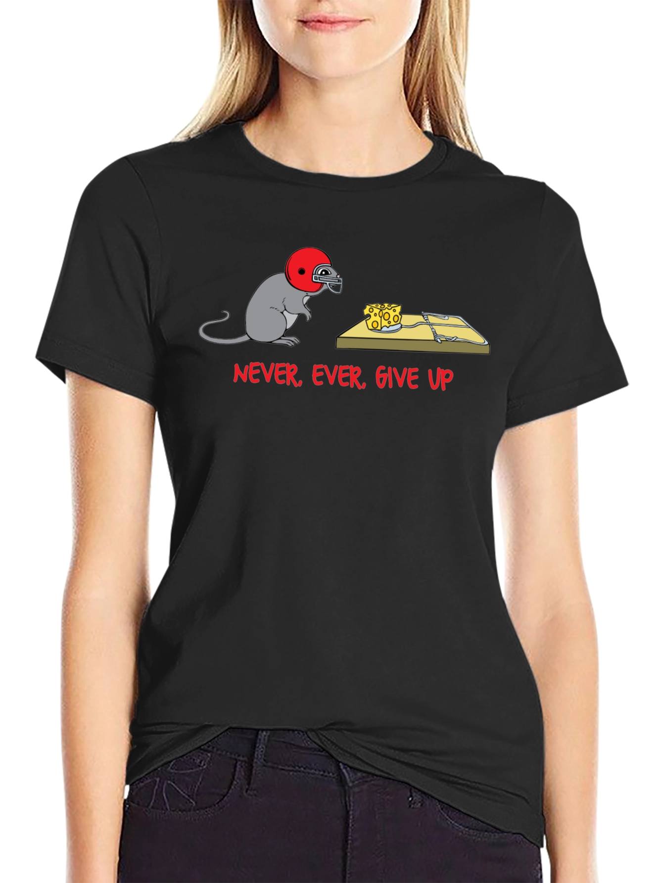 Never Give Up Mouse T-Shirt