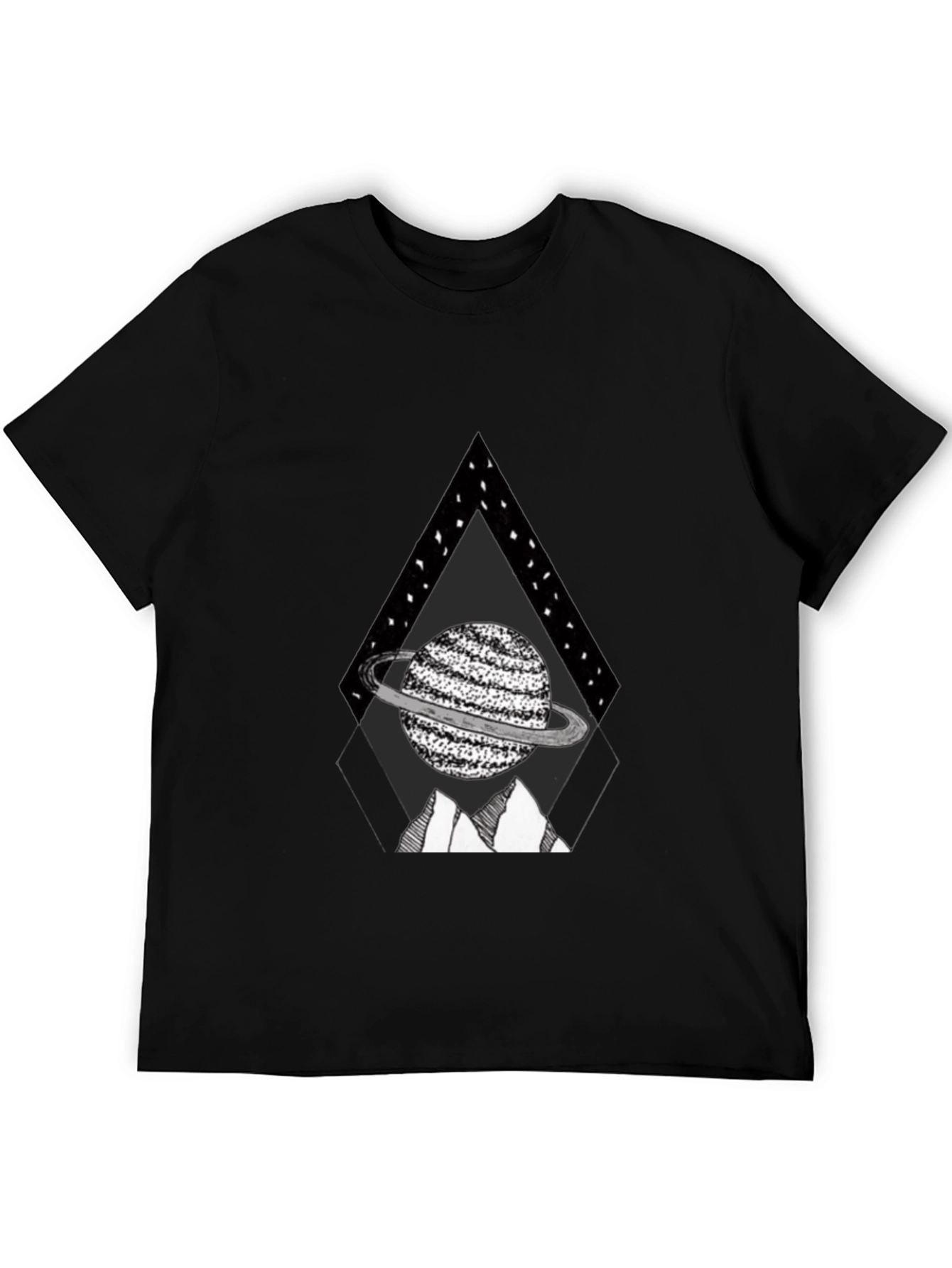 Planet Triangle Graphic Tee - Black Casual Shirt