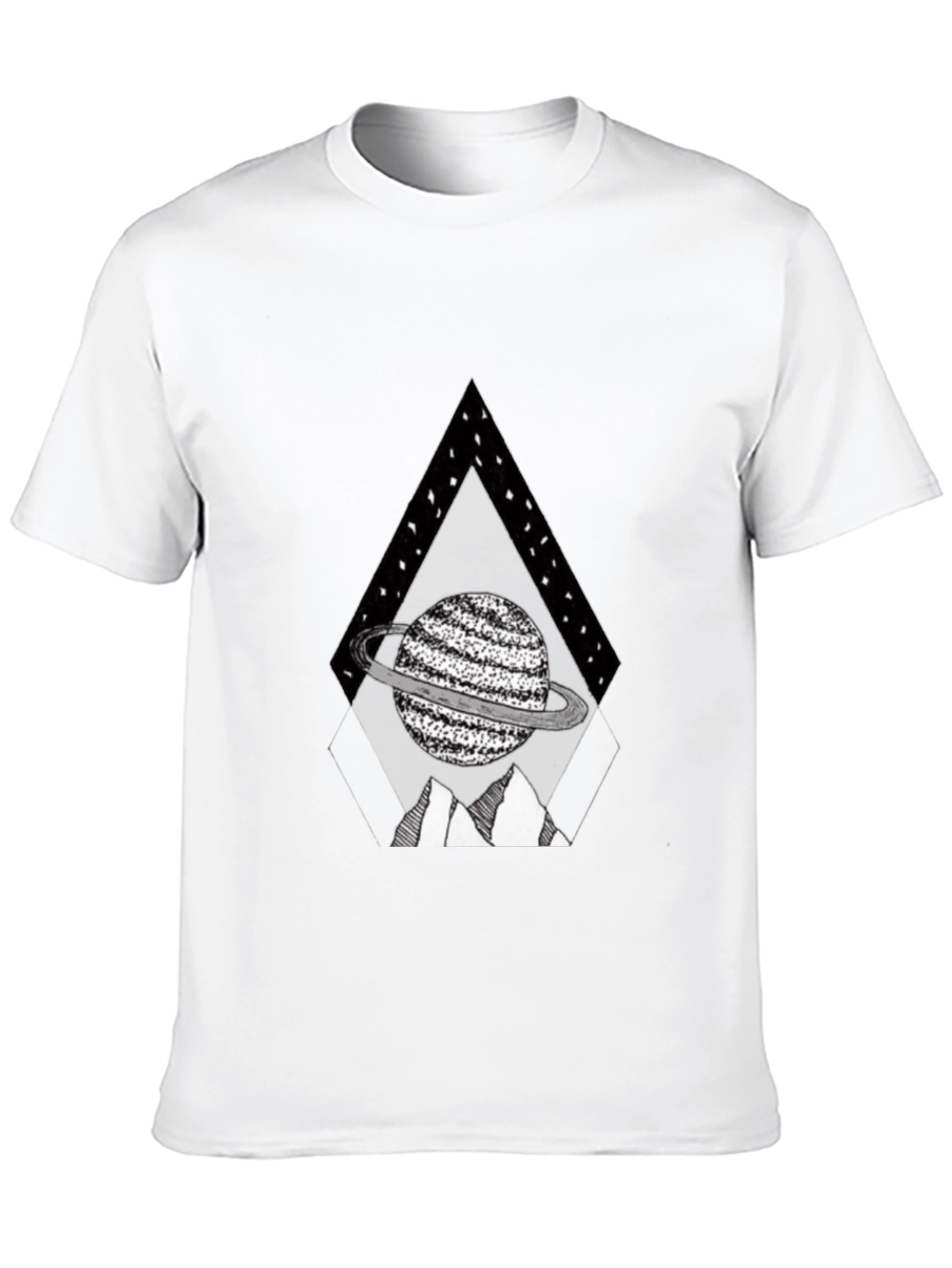Planet Triangle Graphic Tee - Black Casual Shirt