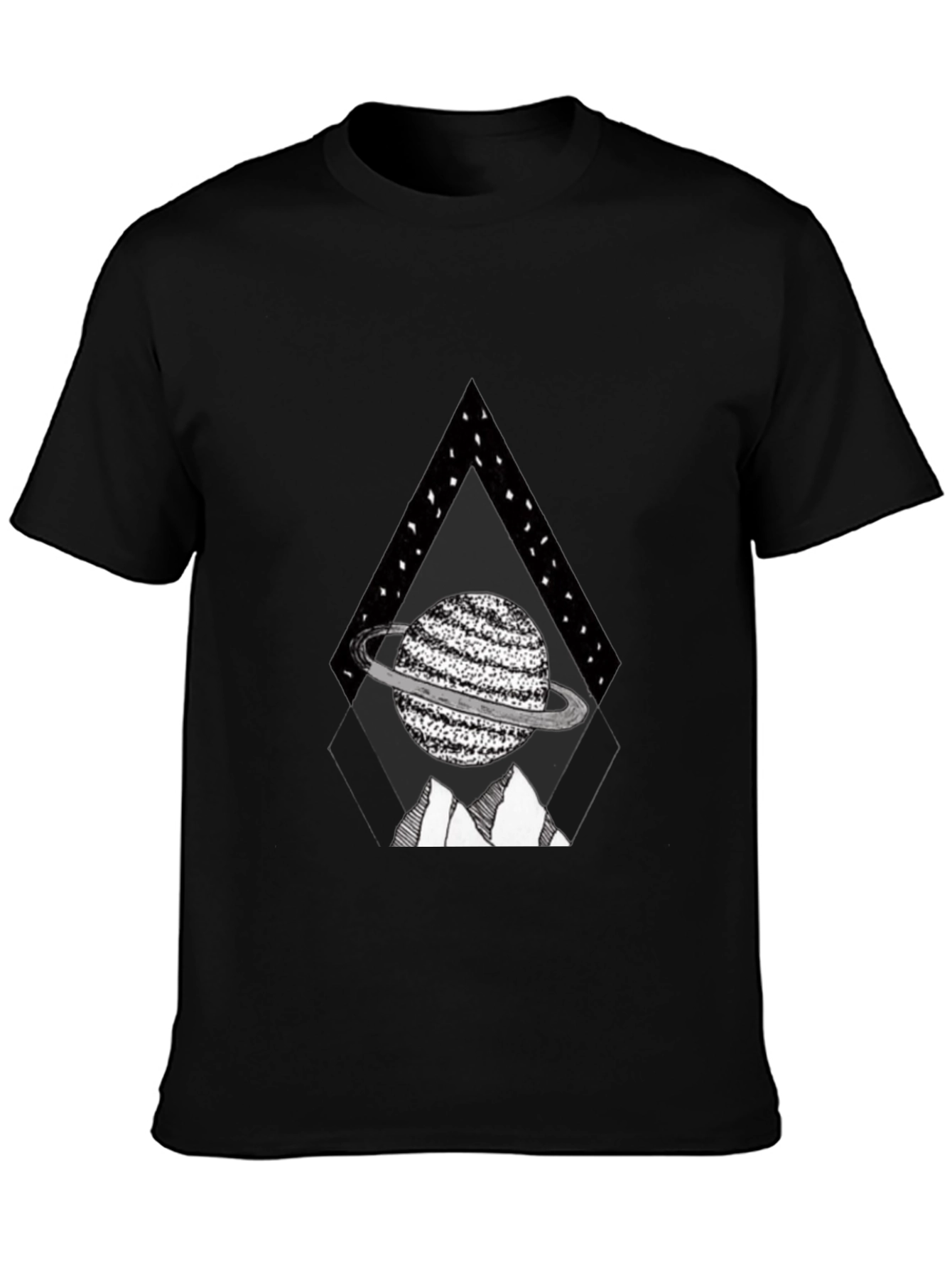 Planet Triangle Graphic Tee - Black Casual Shirt