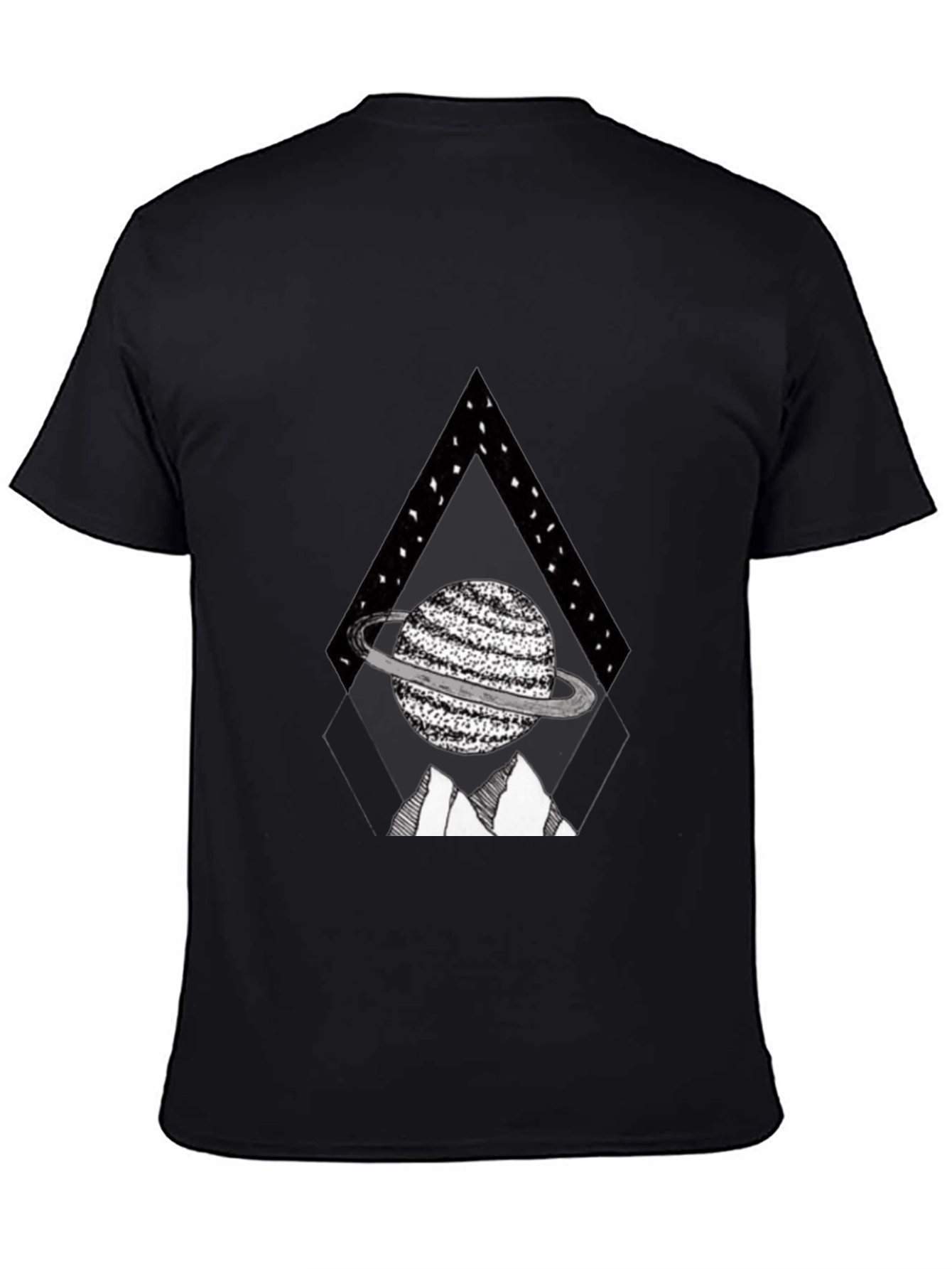 Planet Triangle Graphic Tee - Black Casual Shirt