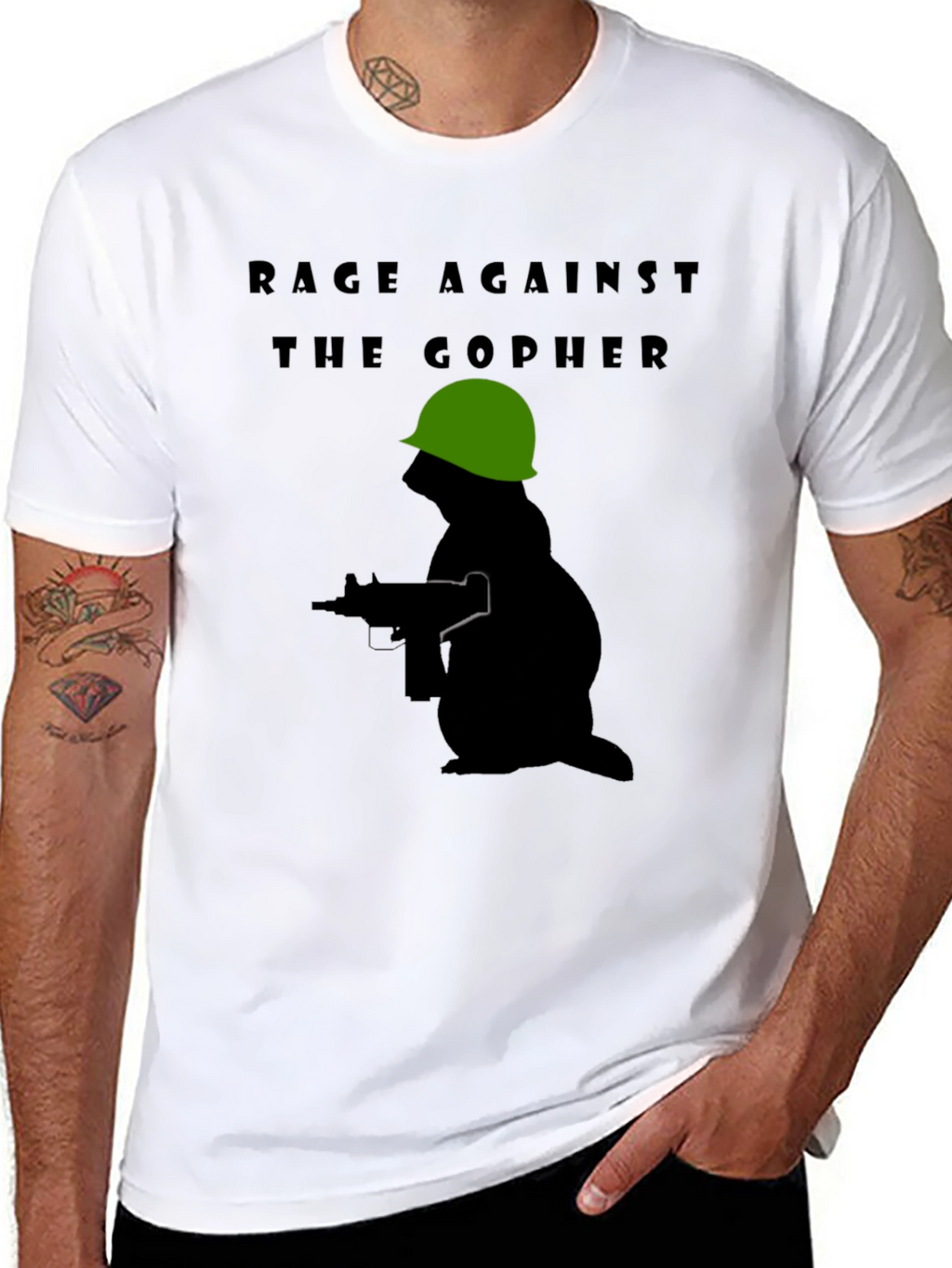 Rage Against The Gopher T-Shirt - Military Design