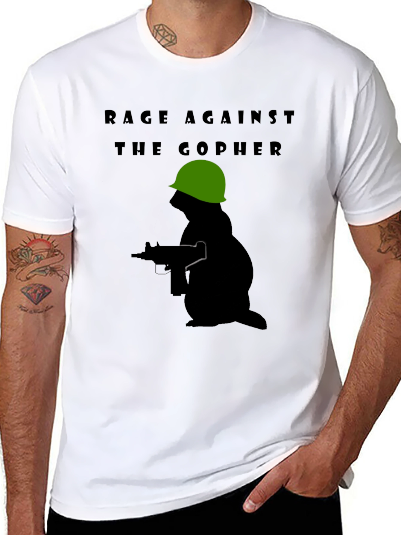Rage Against The Gopher T-Shirt - Military Design