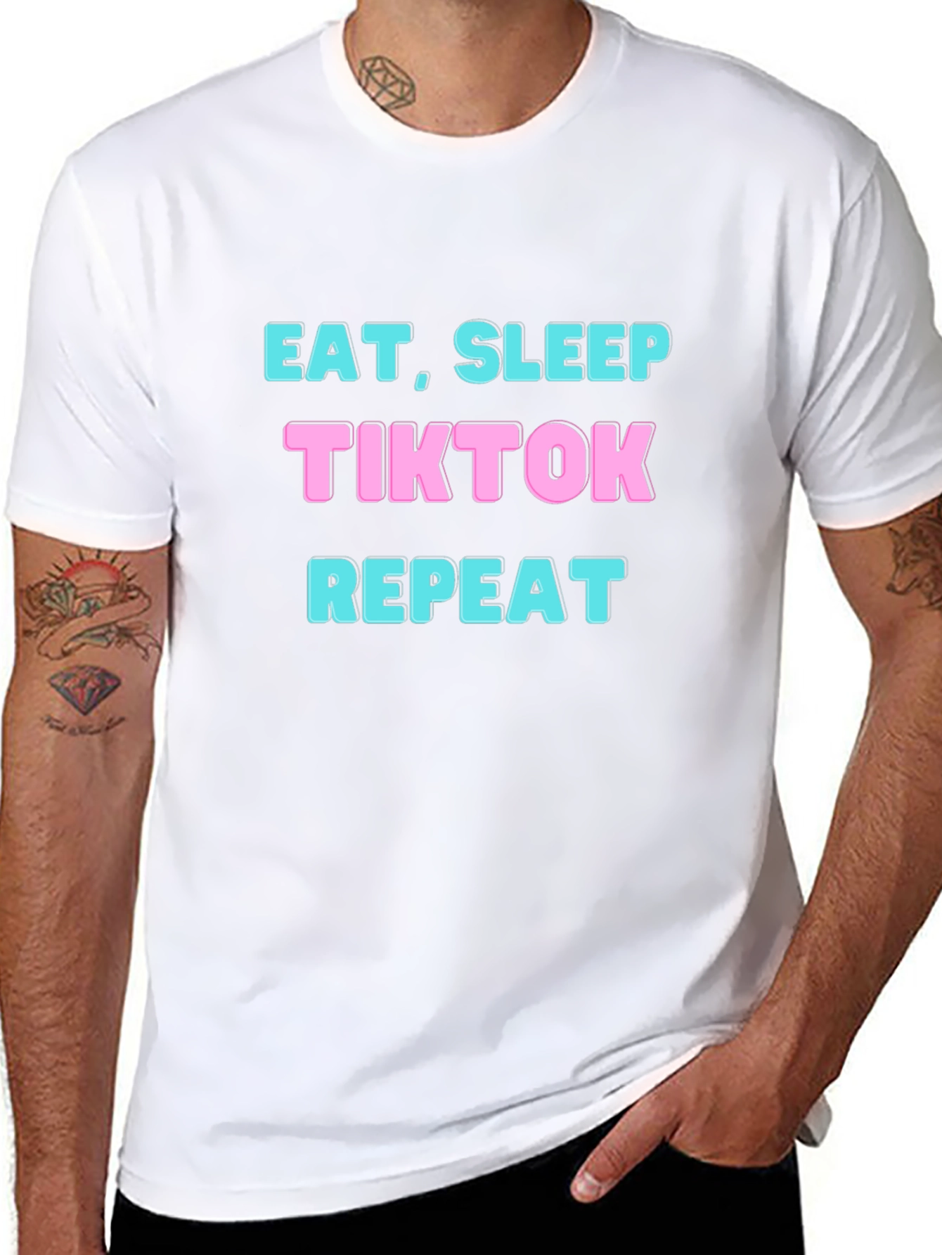 Eat Sleep TikTok Repeat T-Shirt - Black