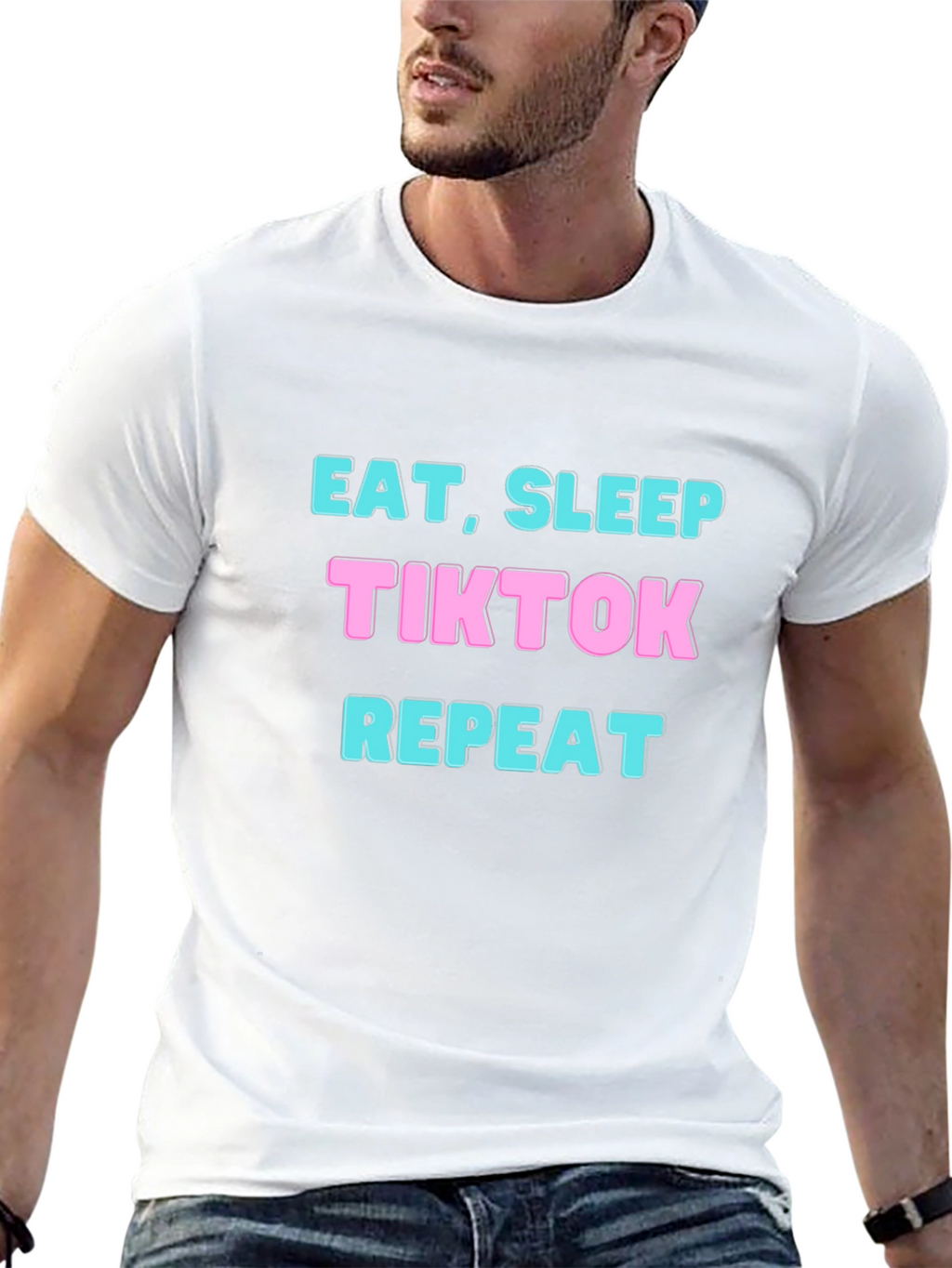 Eat Sleep TikTok Repeat T-Shirt - Black
