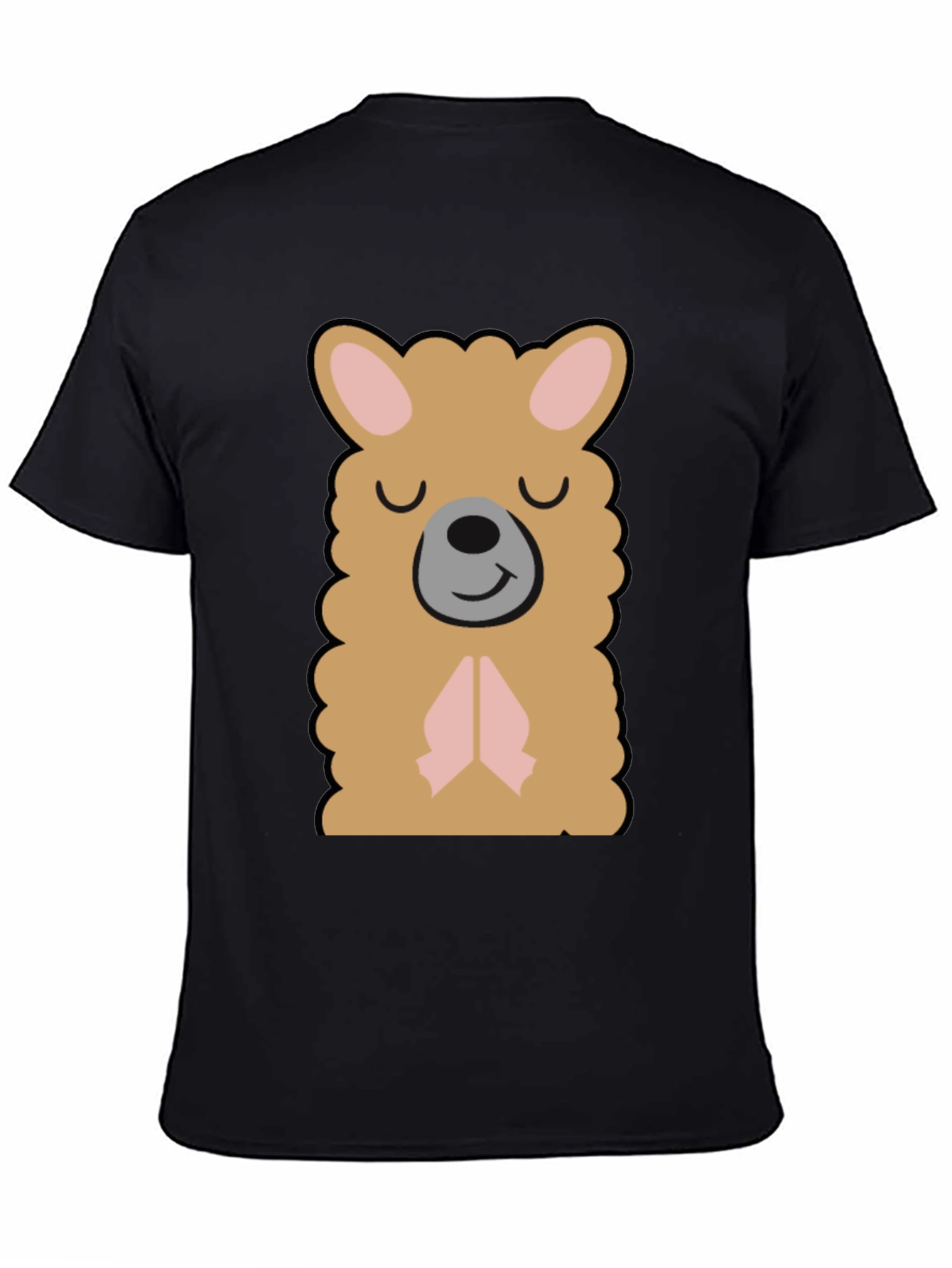 Cute Llama Graphic T-Shirt - Black