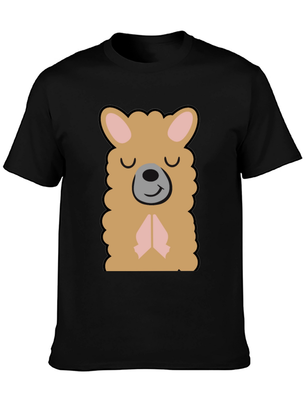 Cute Llama Graphic T-Shirt - Black
