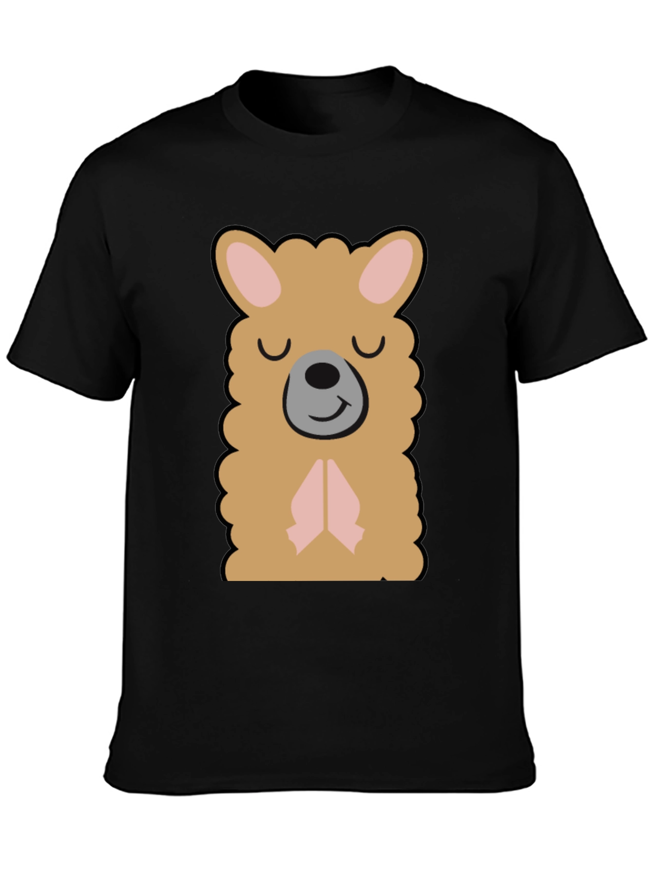 Cute Llama Graphic T-Shirt - Black