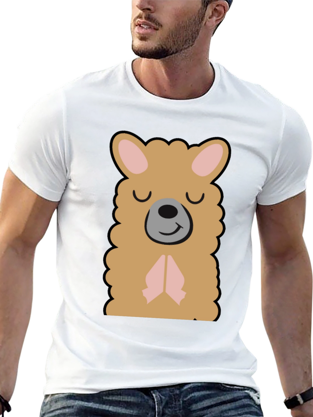 Cute Llama Graphic T-Shirt - Black
