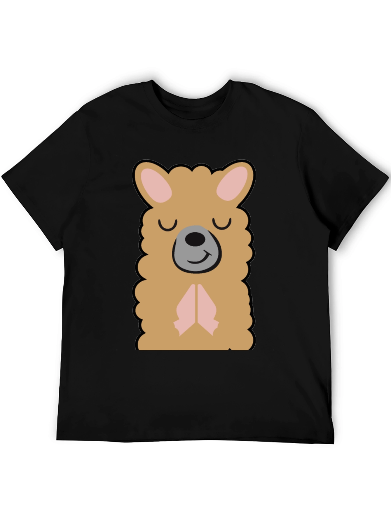 Cute Llama Graphic T-Shirt - Black