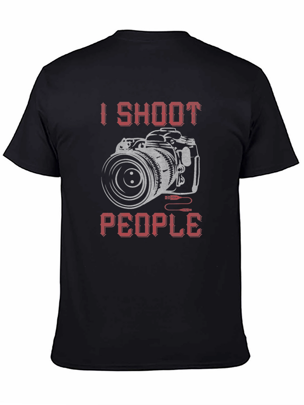 I Shoot People Camera Graphic Black T-Shirt