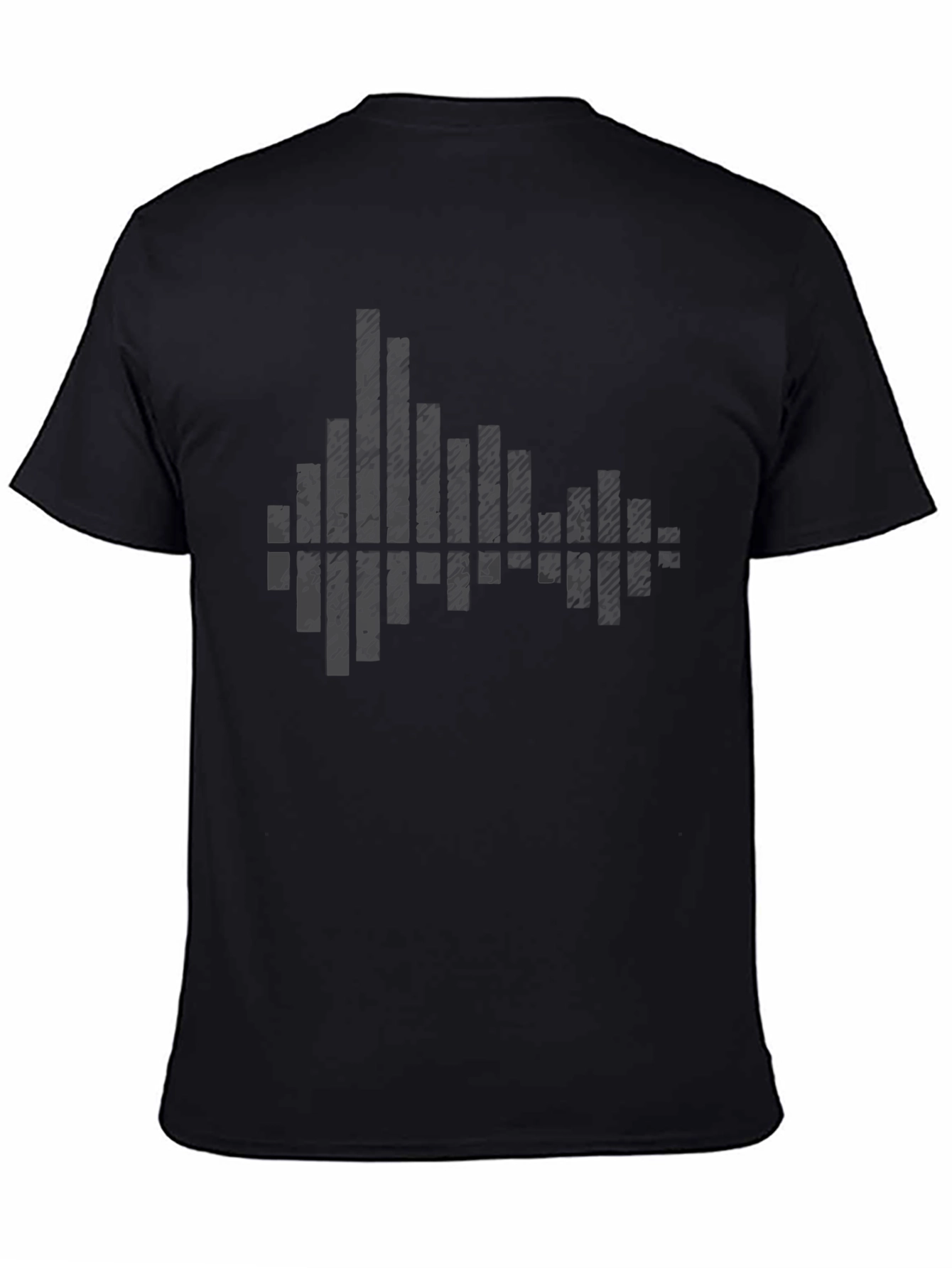 Modern Black Graphic Tee - Soundwave Design