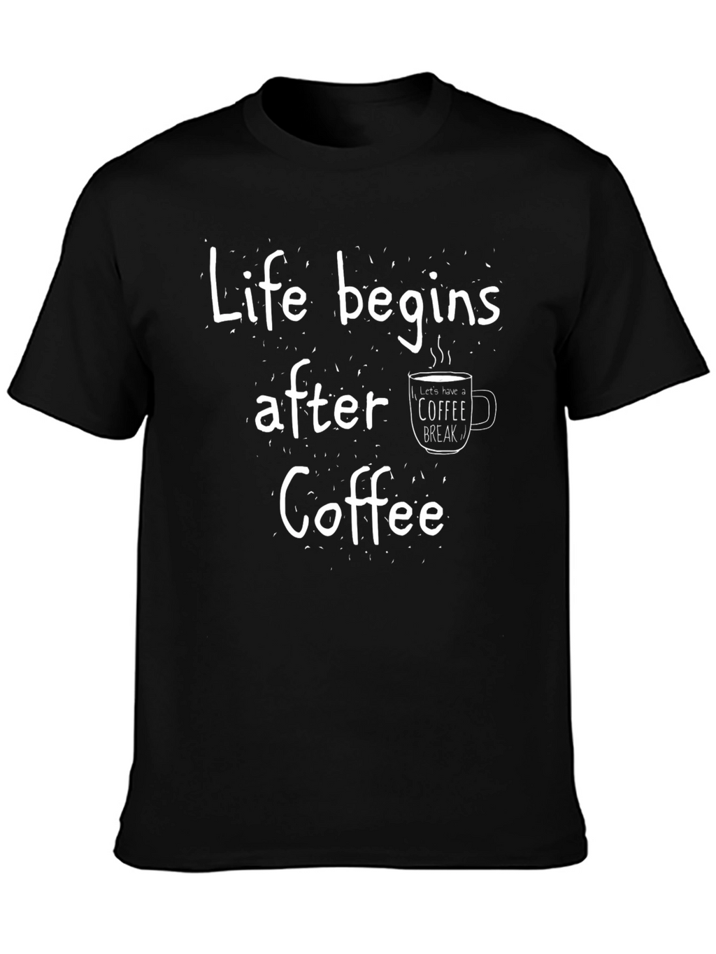 Life Begins After Coffee Black Graphic Tee