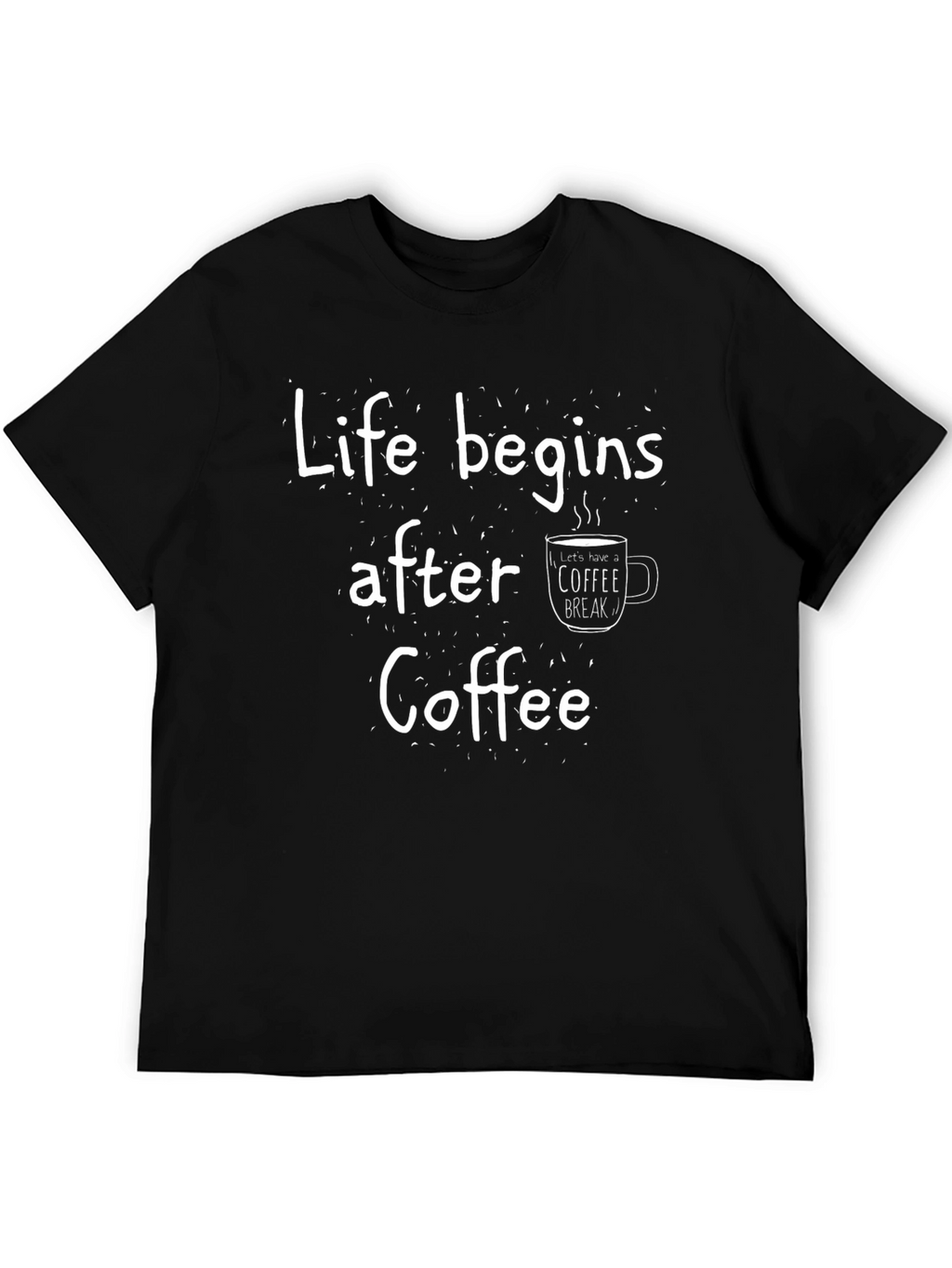 Life Begins After Coffee Black Graphic Tee