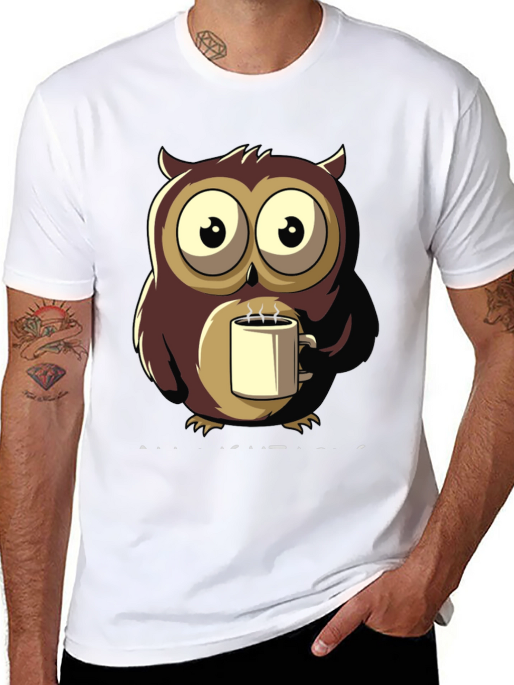Owl Coffee T-Shirt - Unique Design