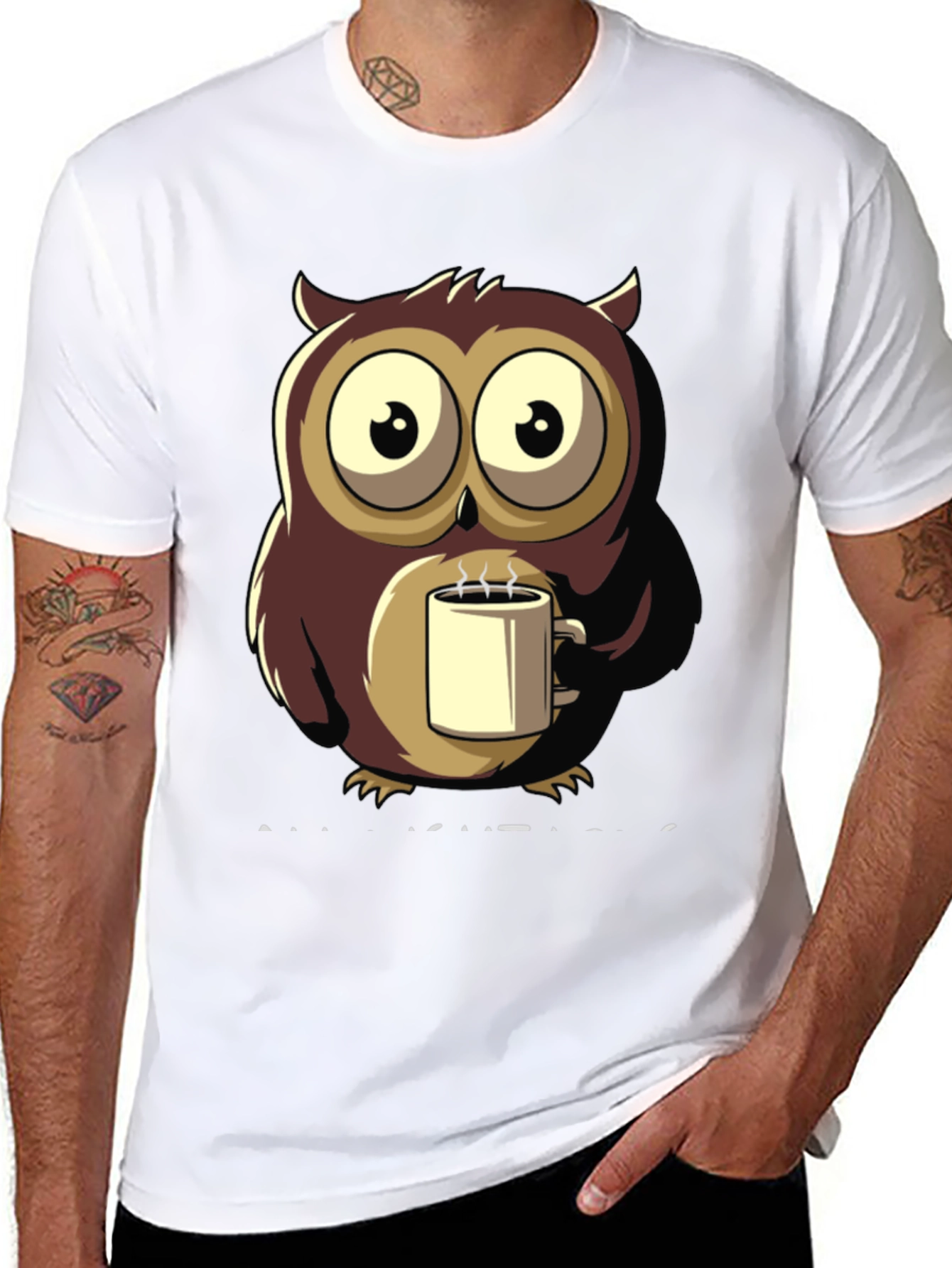 Owl Coffee T-Shirt - Unique Design