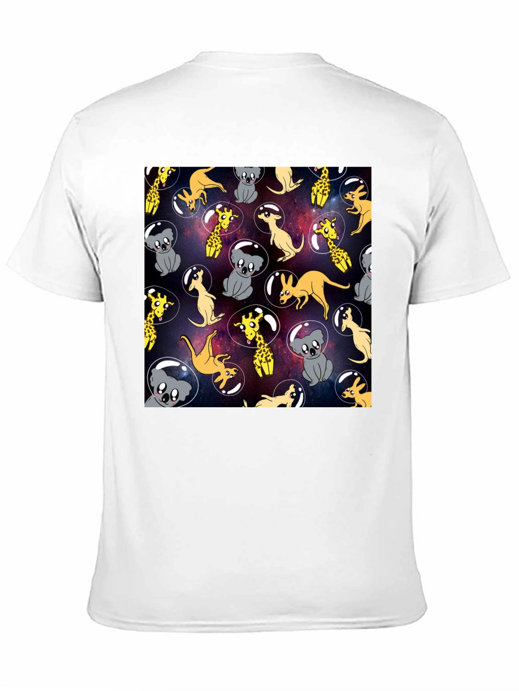 Space Animal Print Black T-Shirt