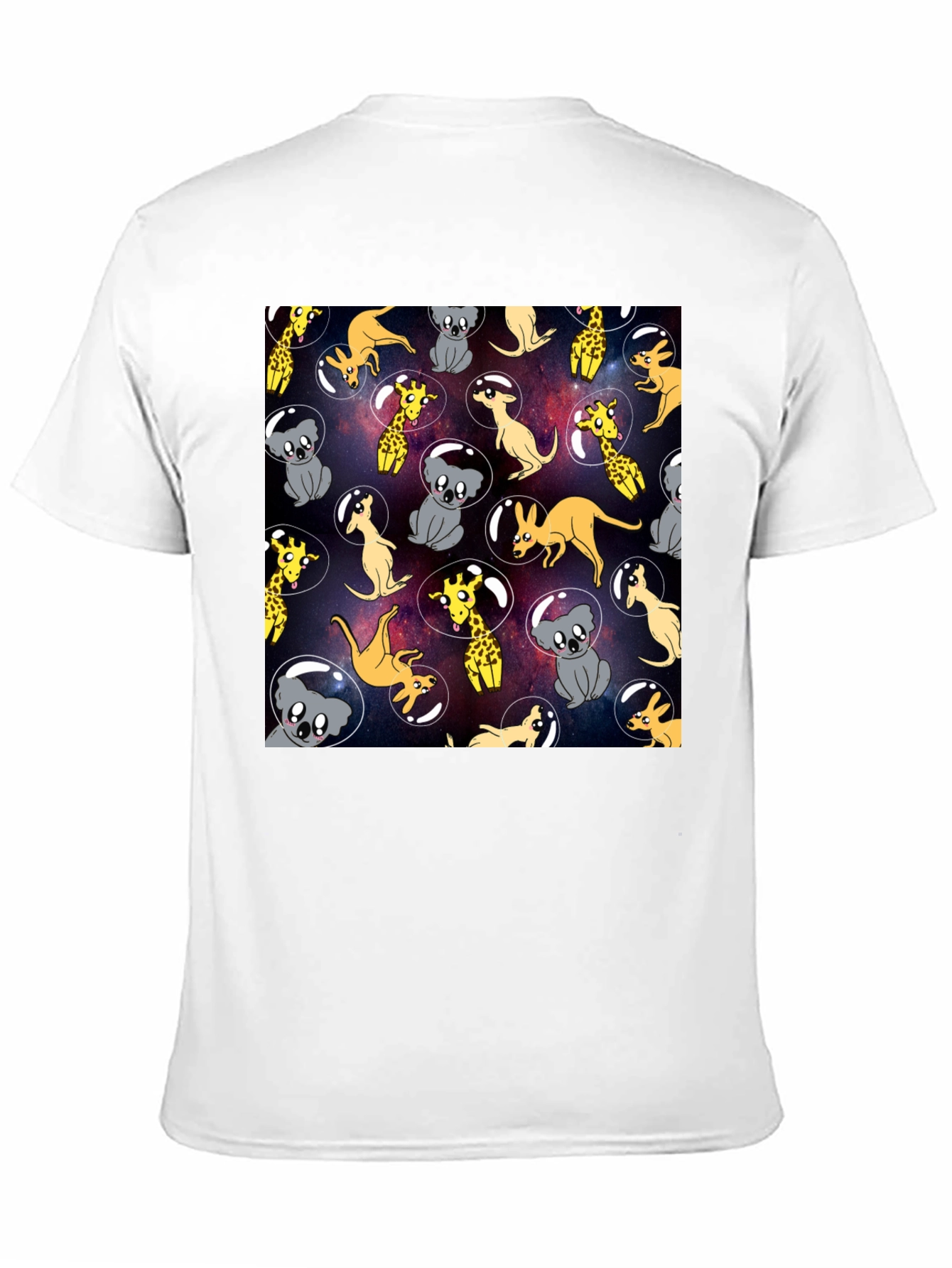 Space Animal Print Black T-Shirt