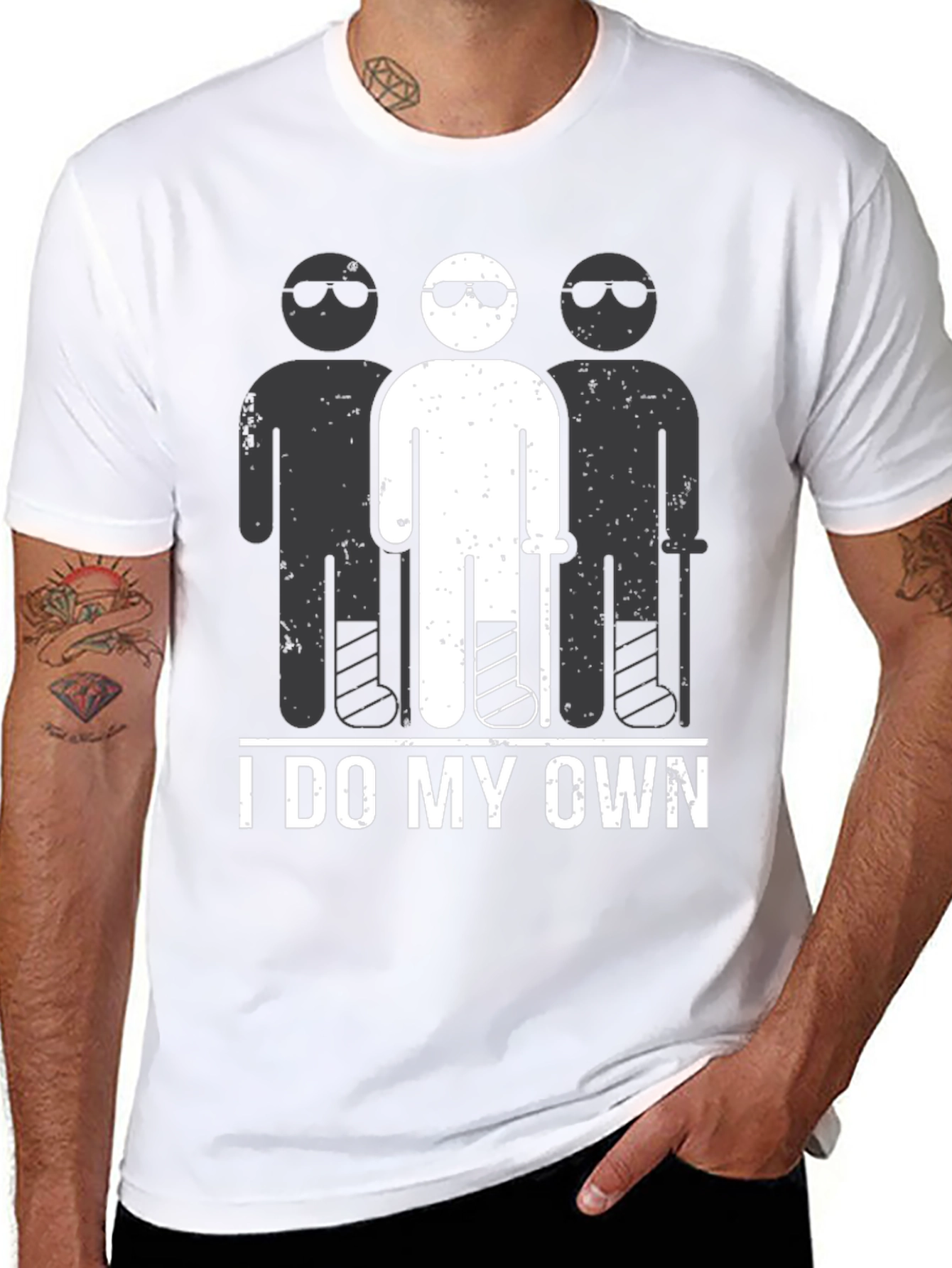 I Do My Own Stunts T-Shirt Funny Broken Leg