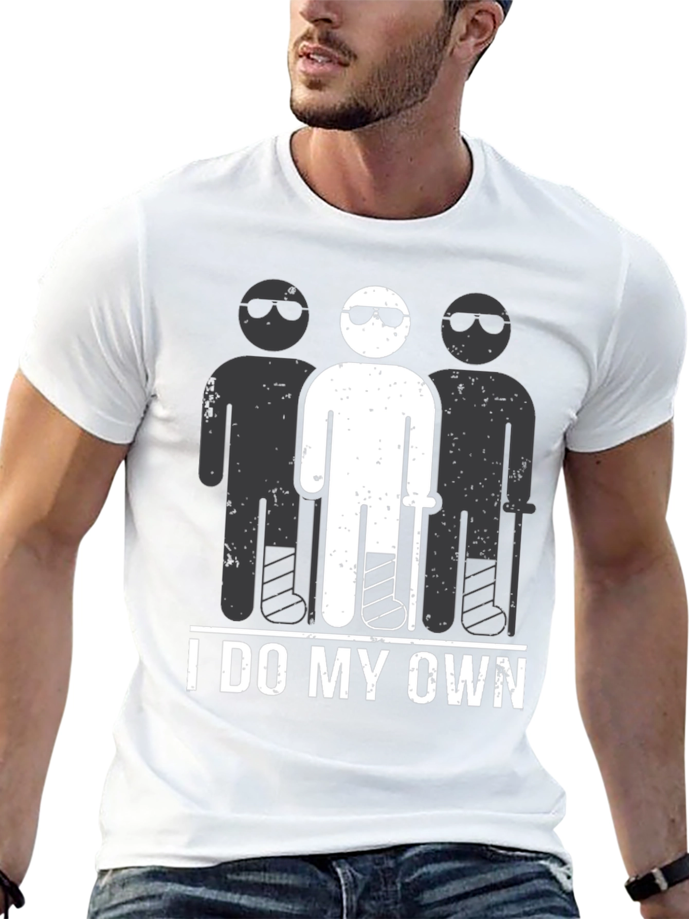 I Do My Own Stunts T-Shirt Funny Broken Leg