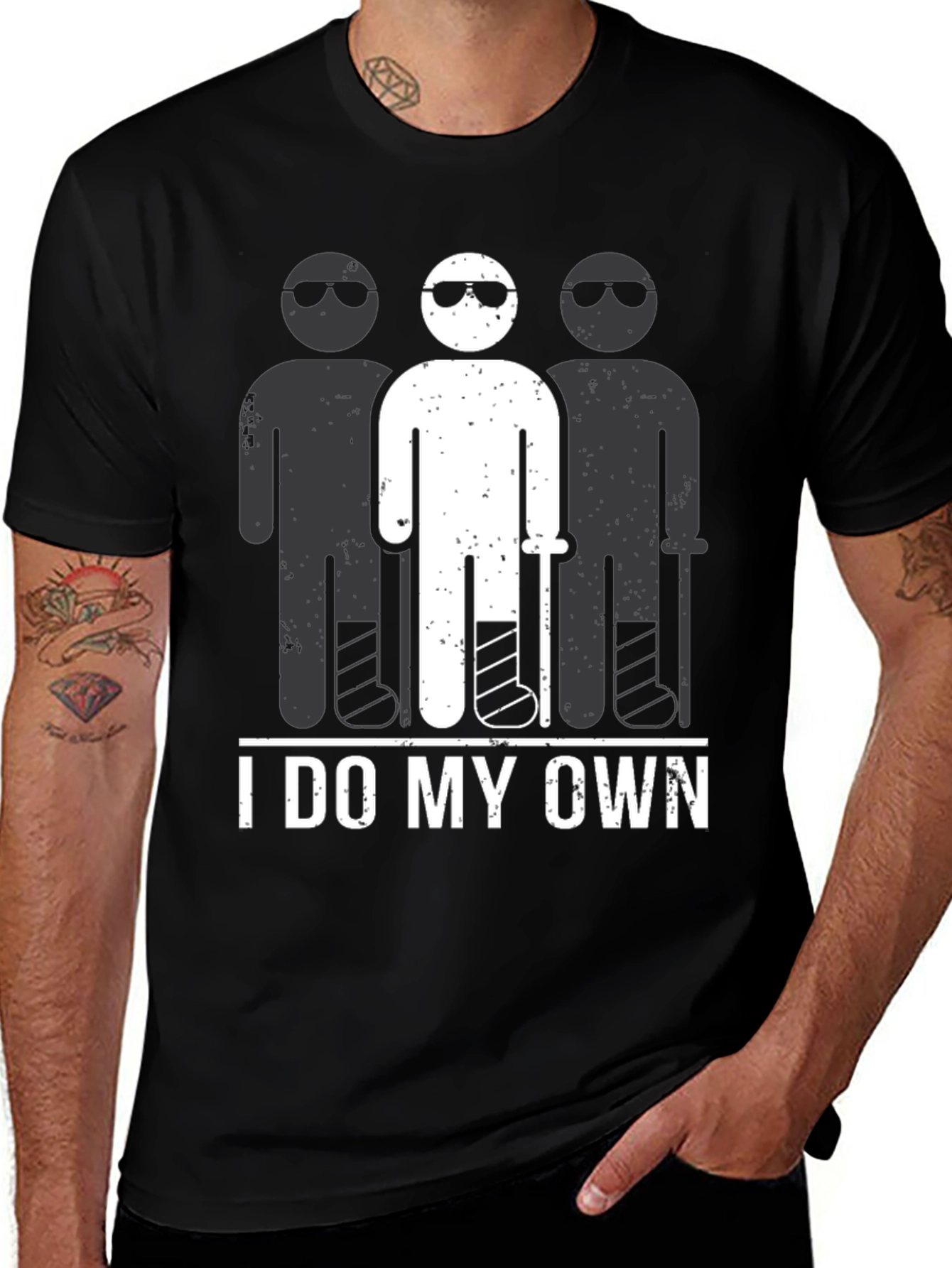 I Do My Own Stunts T-Shirt Funny Broken Leg