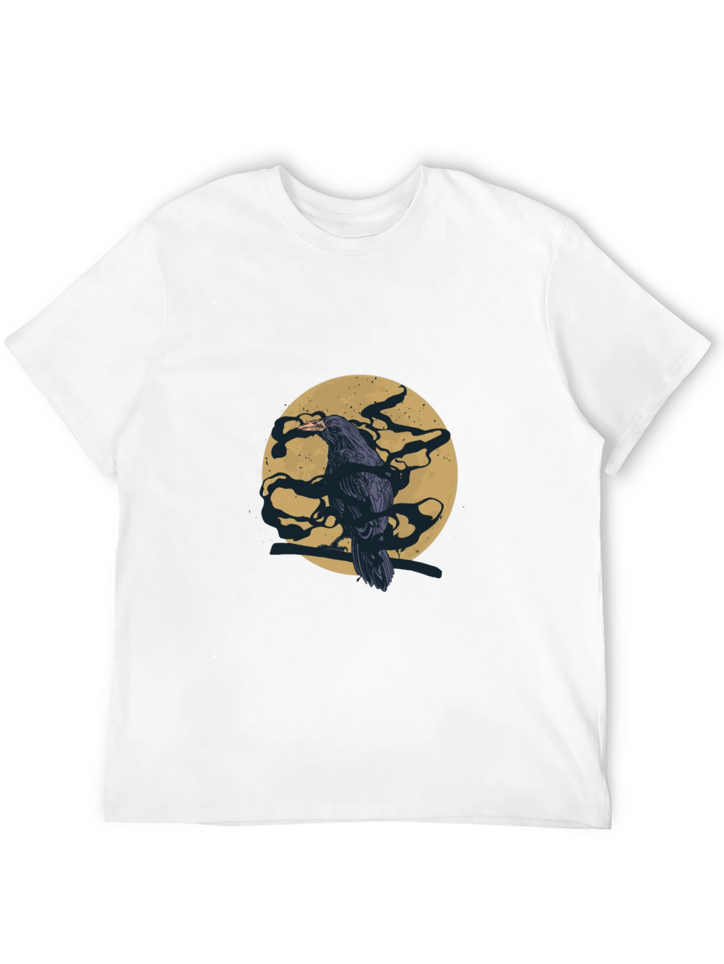 Raven Moon Graphic Tee - Stylish Black T-Shirt