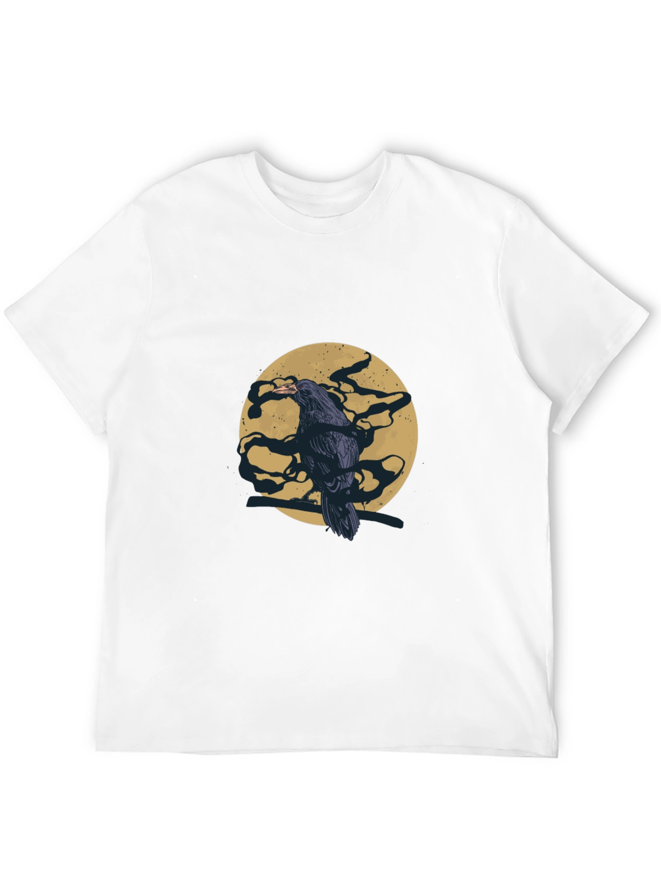 Raven Moon Graphic Tee - Stylish Black T-Shirt