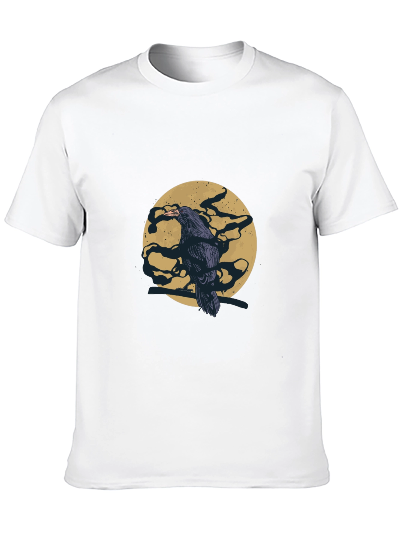 Raven Moon Graphic Tee - Stylish Black T-Shirt
