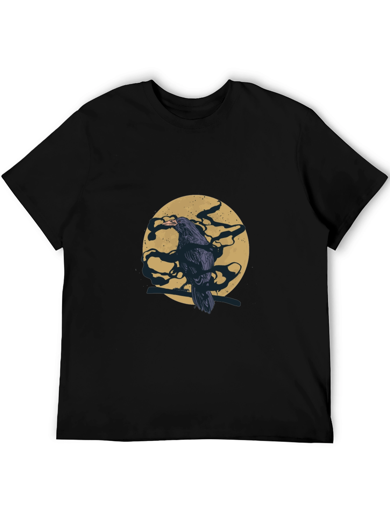Raven Moon Graphic Tee - Stylish Black T-Shirt