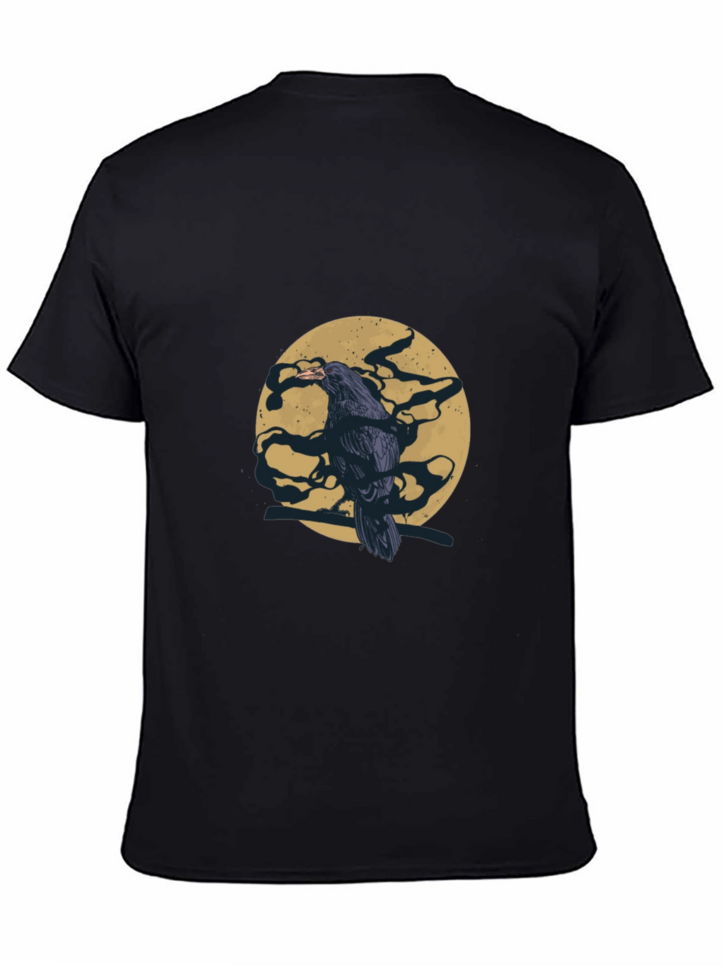 Raven Moon Graphic Tee - Stylish Black T-Shirt