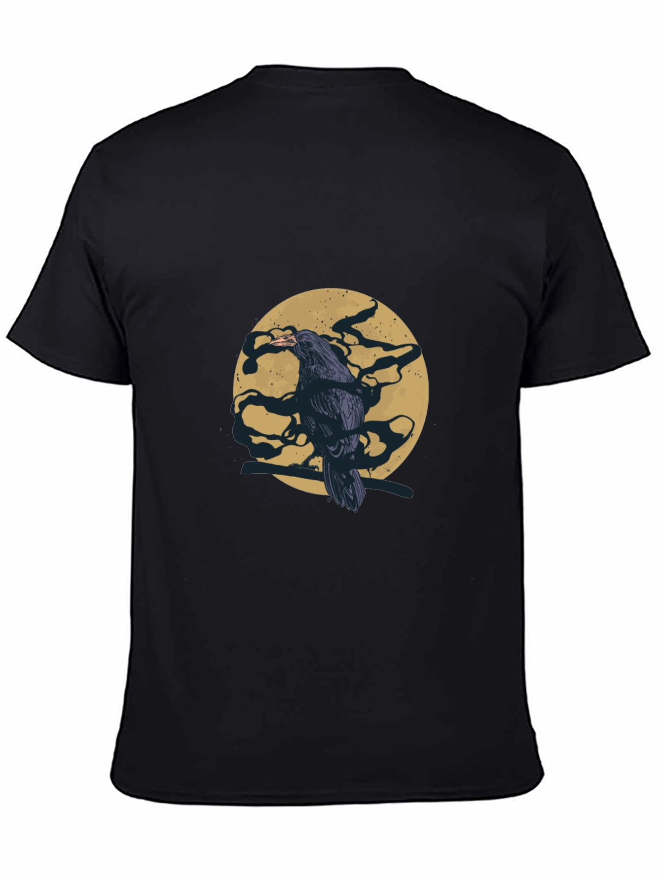 Raven Moon Graphic Tee - Stylish Black T-Shirt