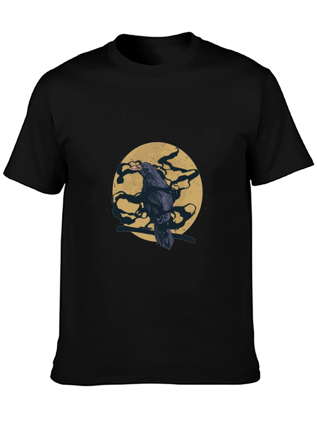 Raven Moon Graphic Tee - Stylish Black T-Shirt